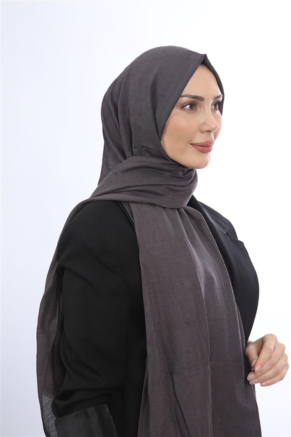 Bambu Kraş Şal Koyu Gri