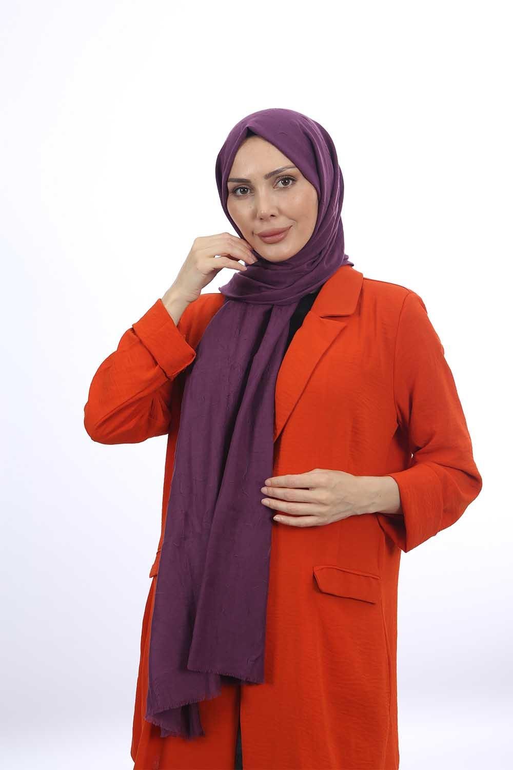 Bambu Kraş Şal Koyu Mürdüm