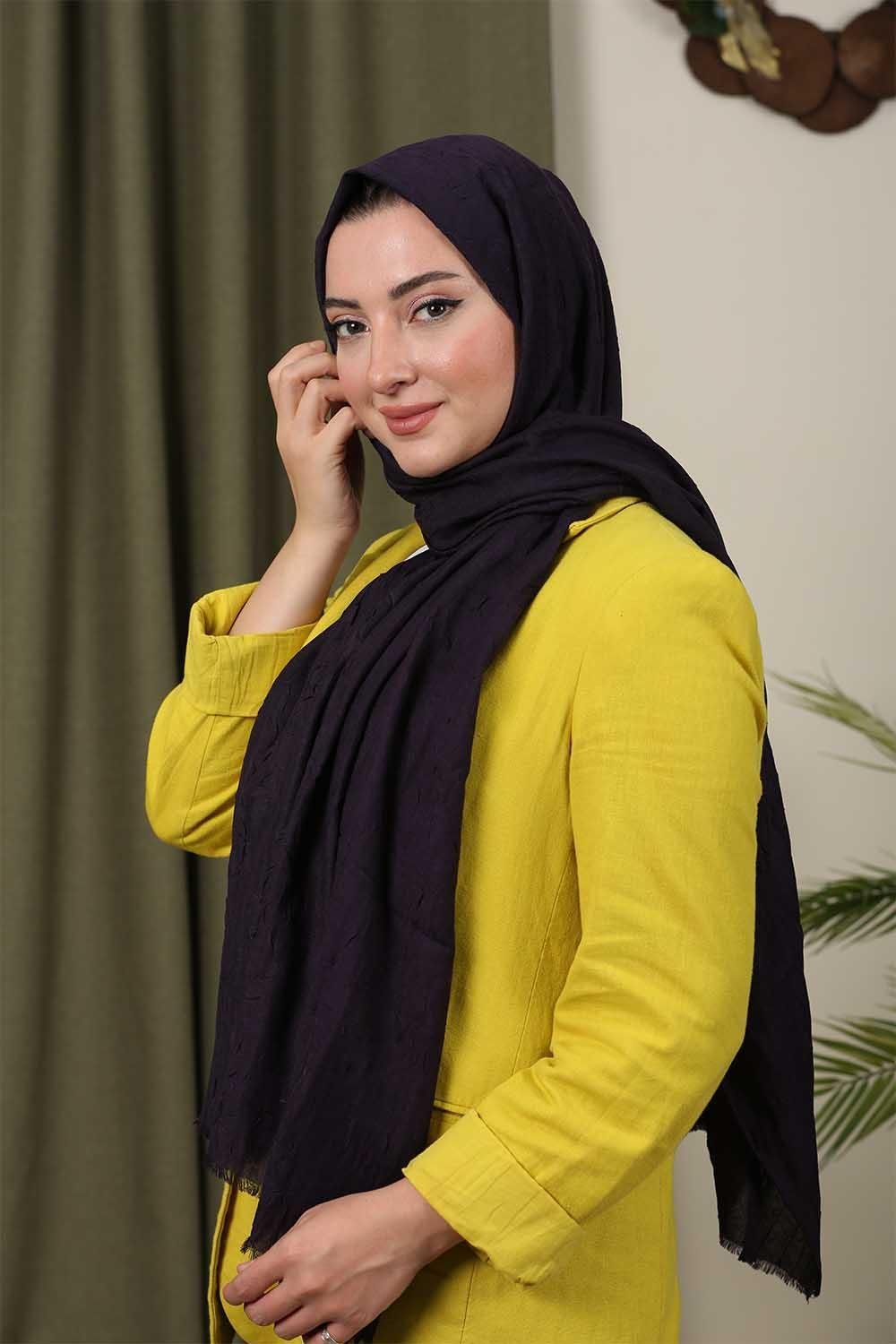 Bambu Kraş Şal Lacivert