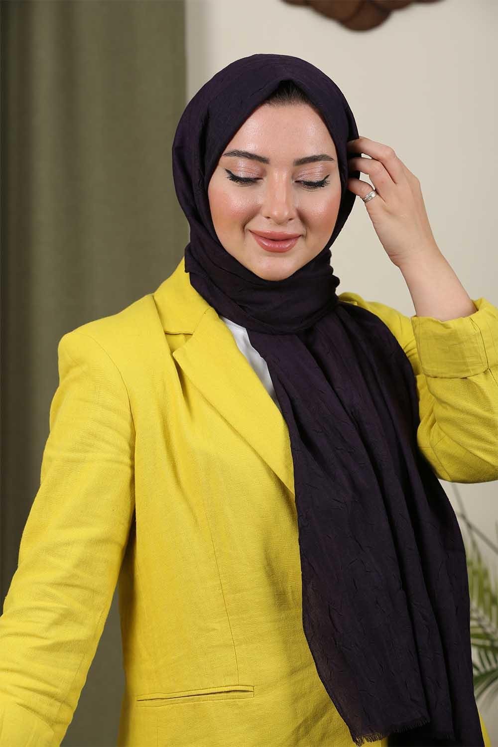 Bambu Kraş Şal Lacivert