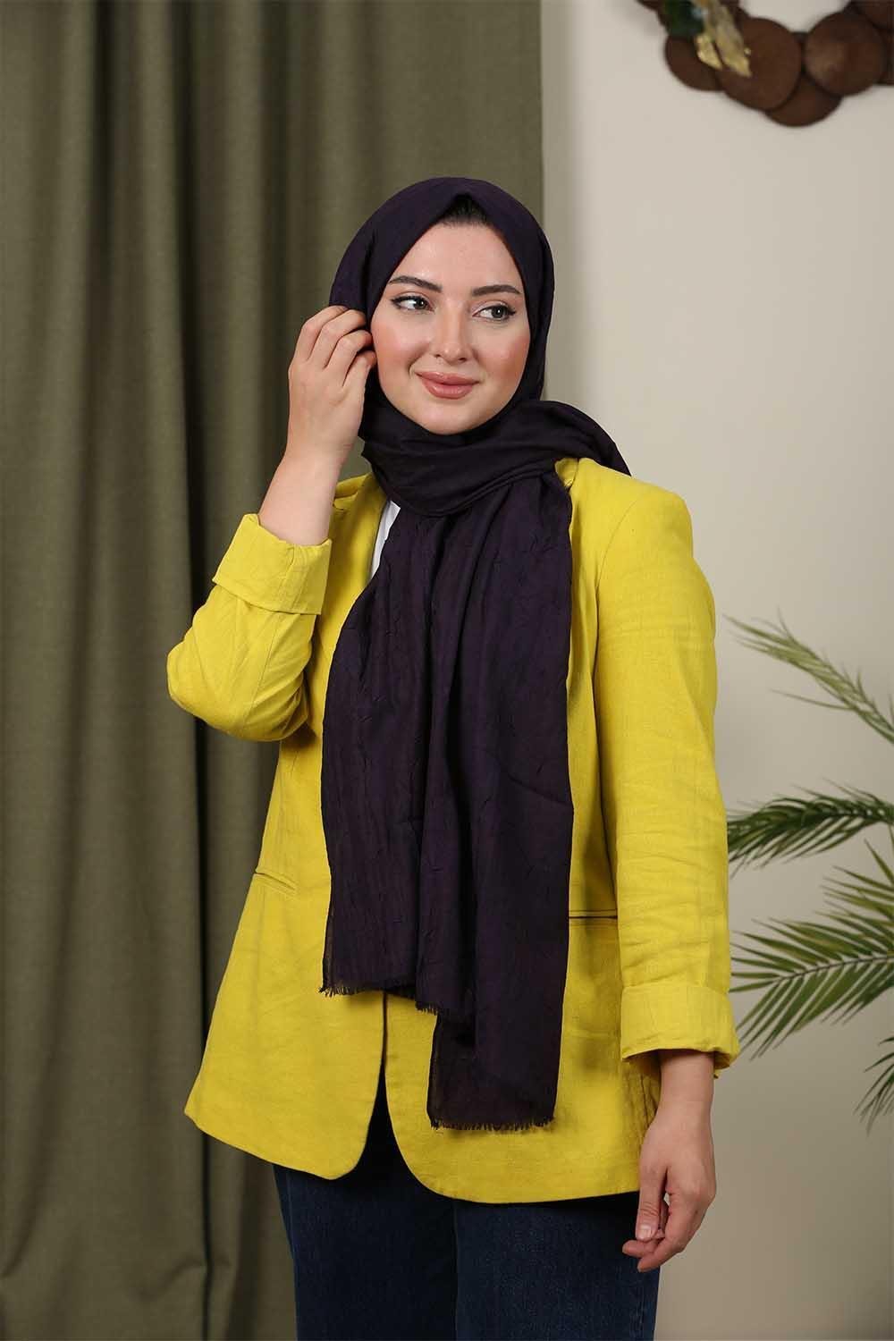 Bambu Kraş Şal Lacivert