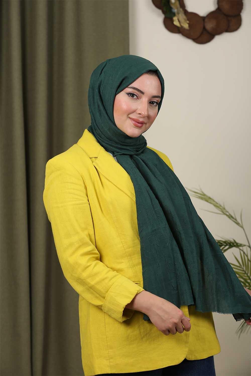 Bambu Kraş Şal Zümrüt