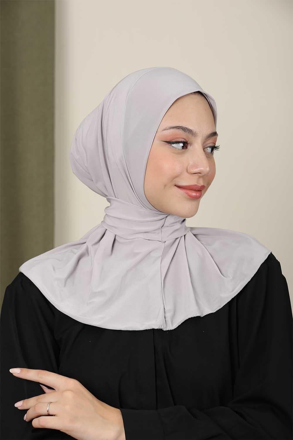 Çıtçıtlı Hijab Bone Kurşun