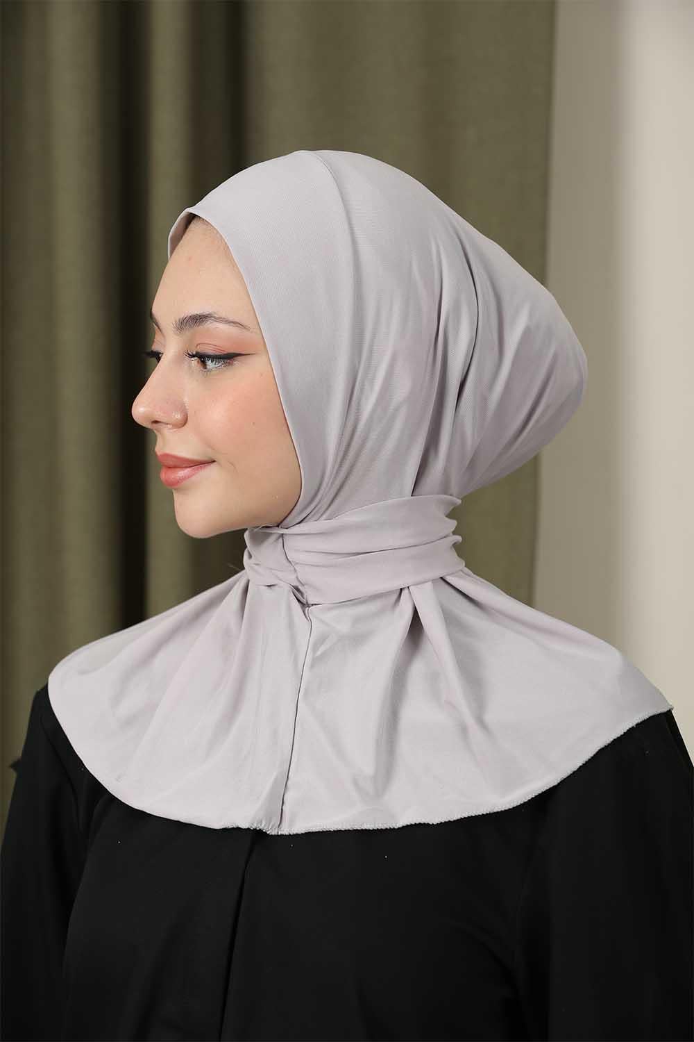 Çıtçıtlı Hijab Bone Kurşun