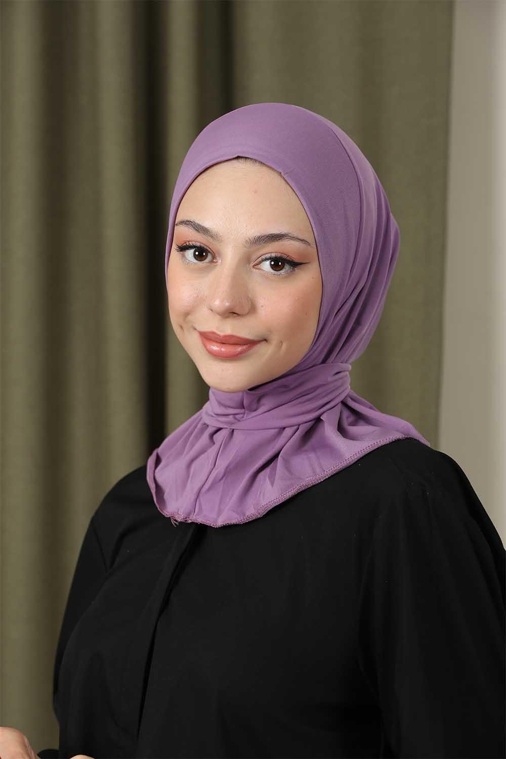 Çıtçıtlı Hijab Bone Mürdüm
