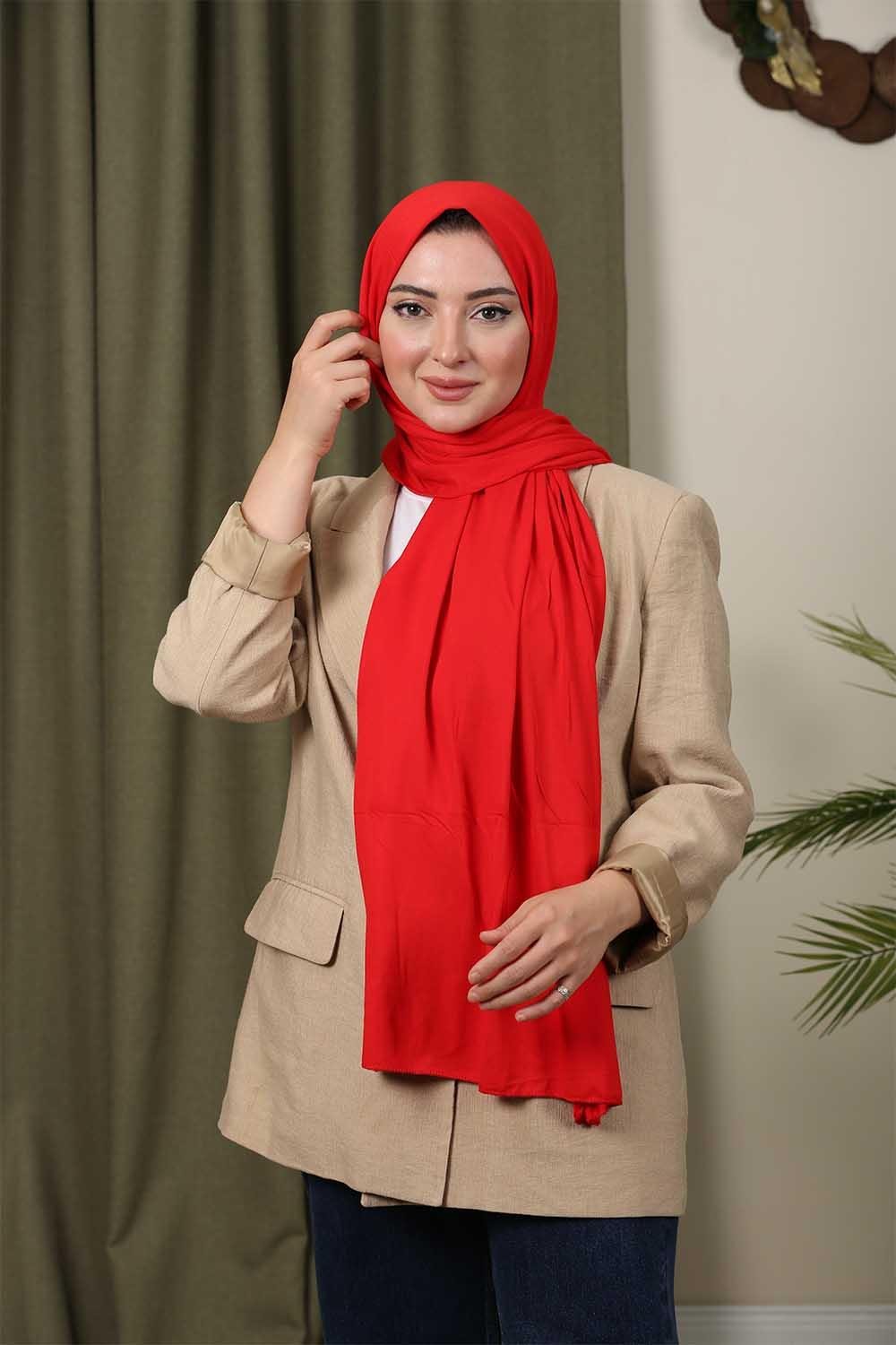 Penye Şal Kırmızı