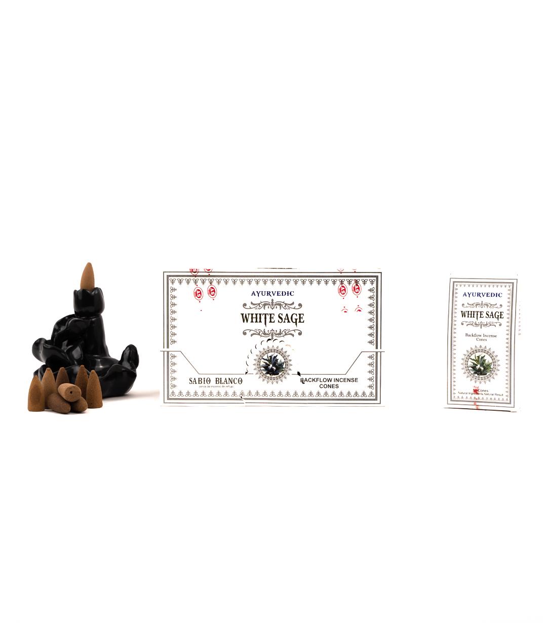 Ayurvedic White Sage Geri Akışlı Şelale Tütsü