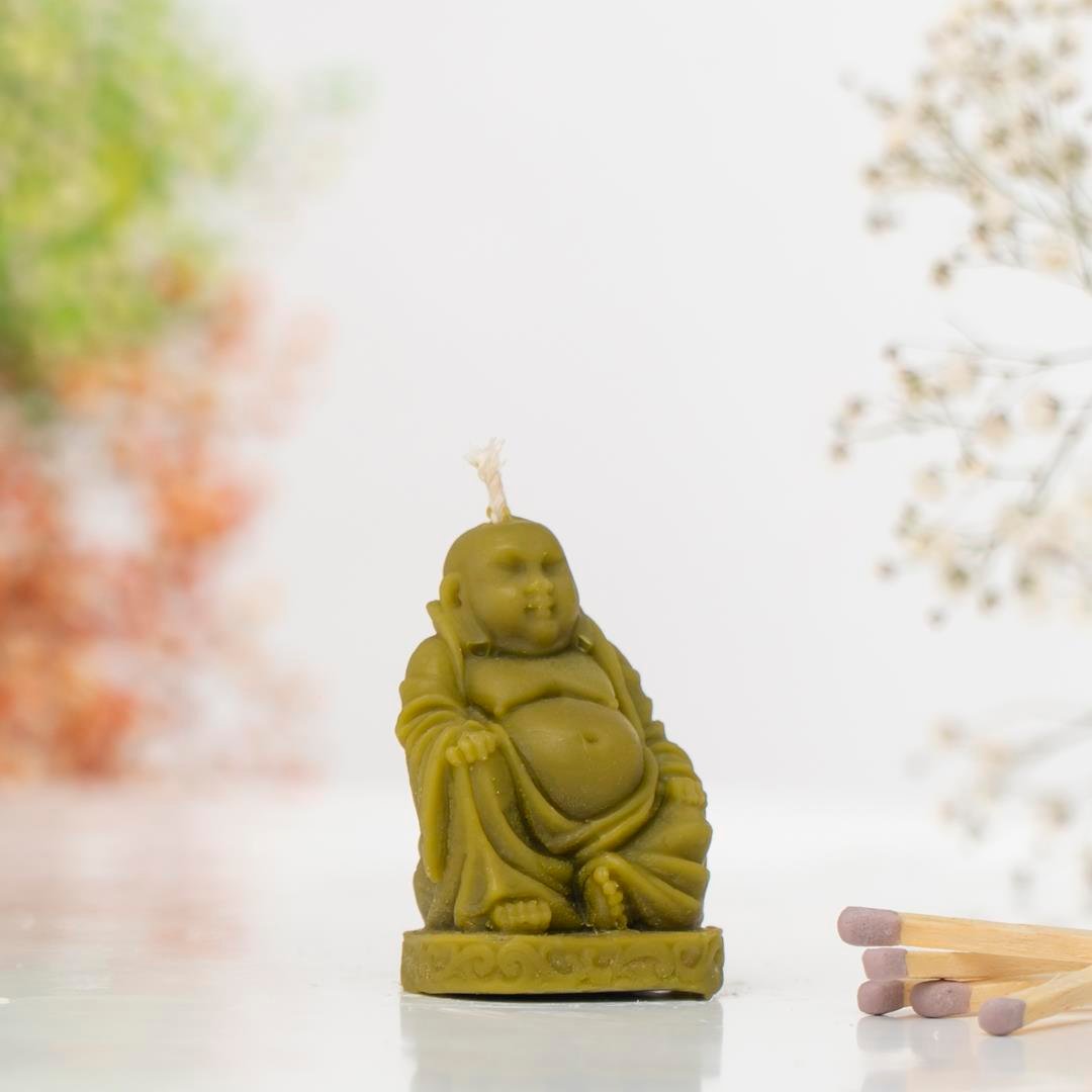Oturan Buddha Temalı Balmumu Mum