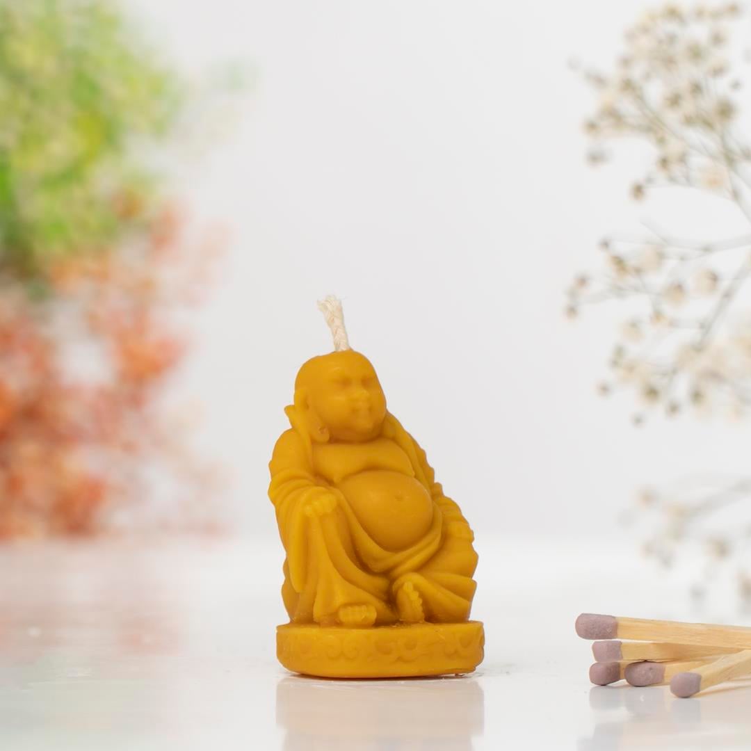 Oturan Buddha Temalı Balmumu Mum