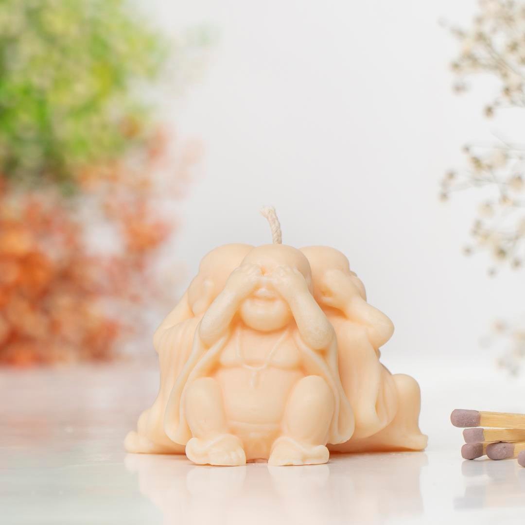 Uç Buddha Temalı Soya Mum
