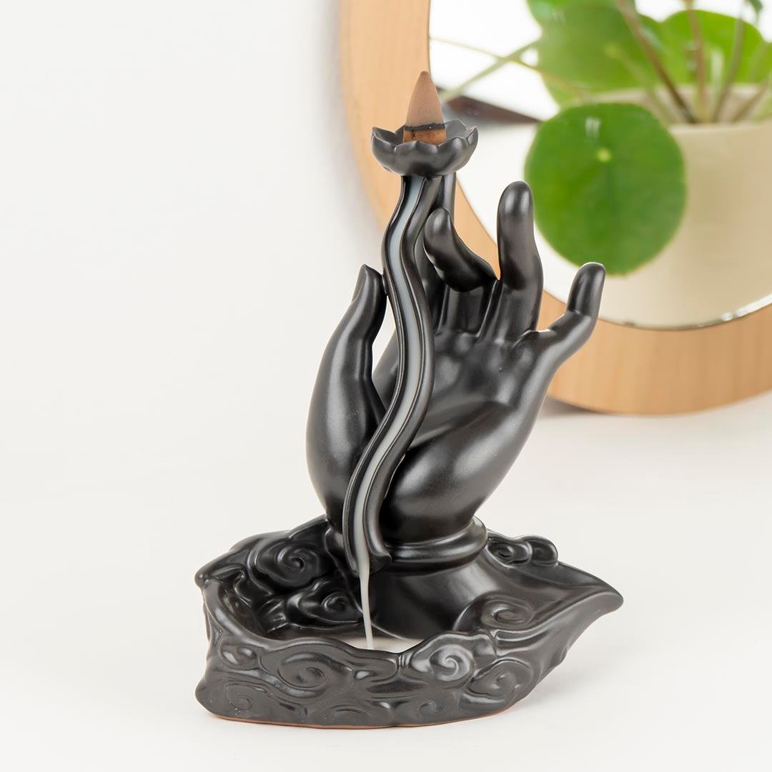 Zen Lotus El Temalı Geri Akışlı Şelale Tütsülük