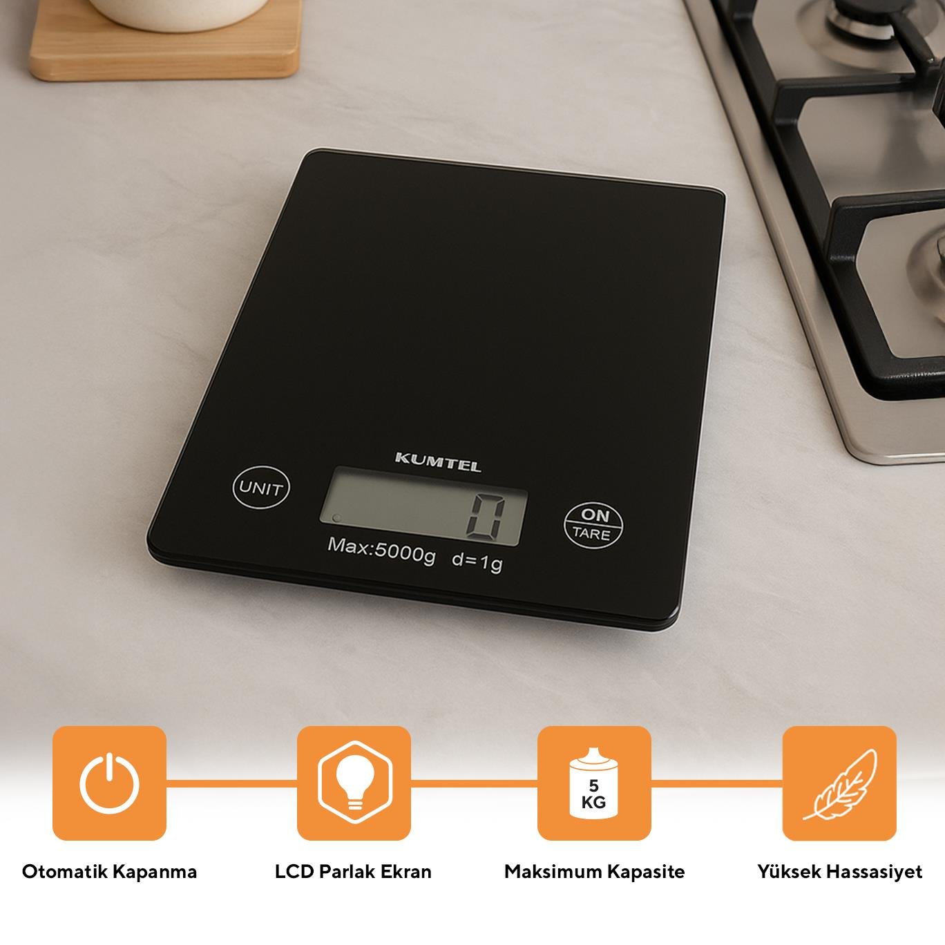  Kumtel Dijital Cam Mutfak Tartısı HKS-03