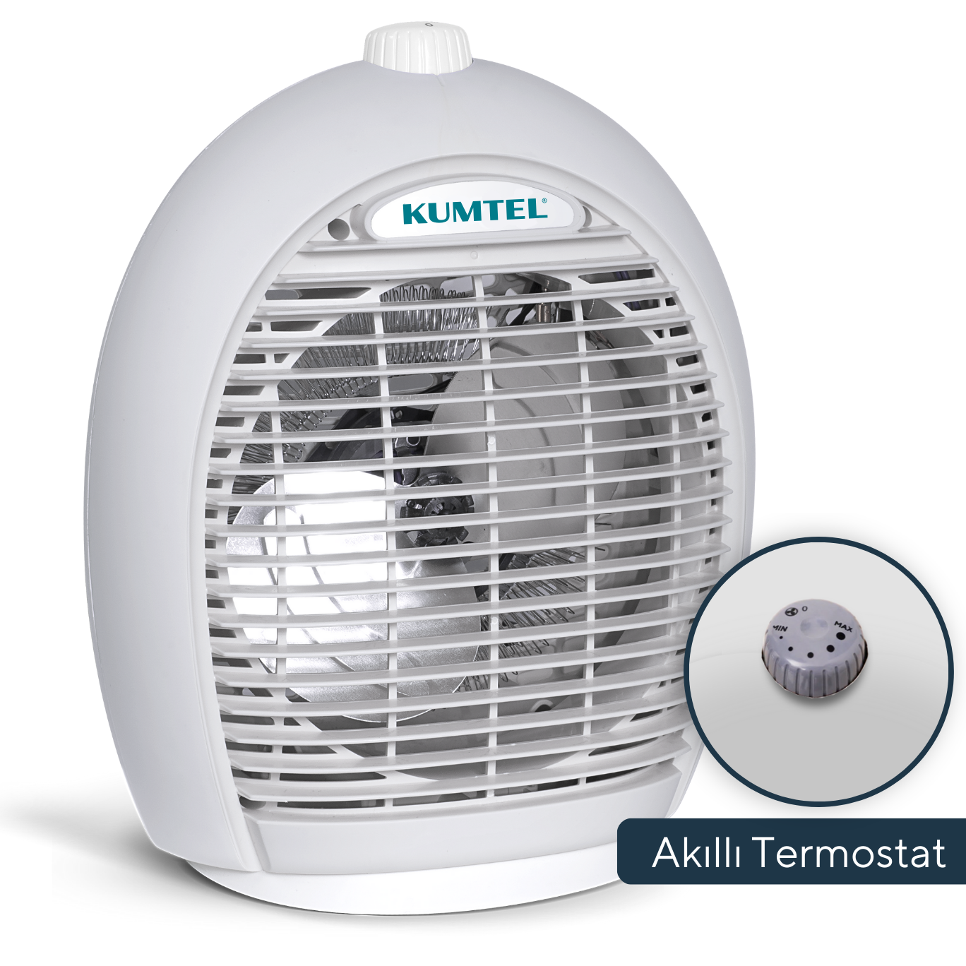 KUMTEL Fanlı Isıtıcı Termostatlı 2000 W LX-6331 T Gri