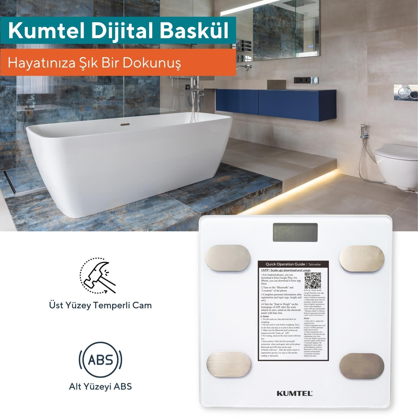 Kumtel Dijital Akıllı Baskül HDB-01