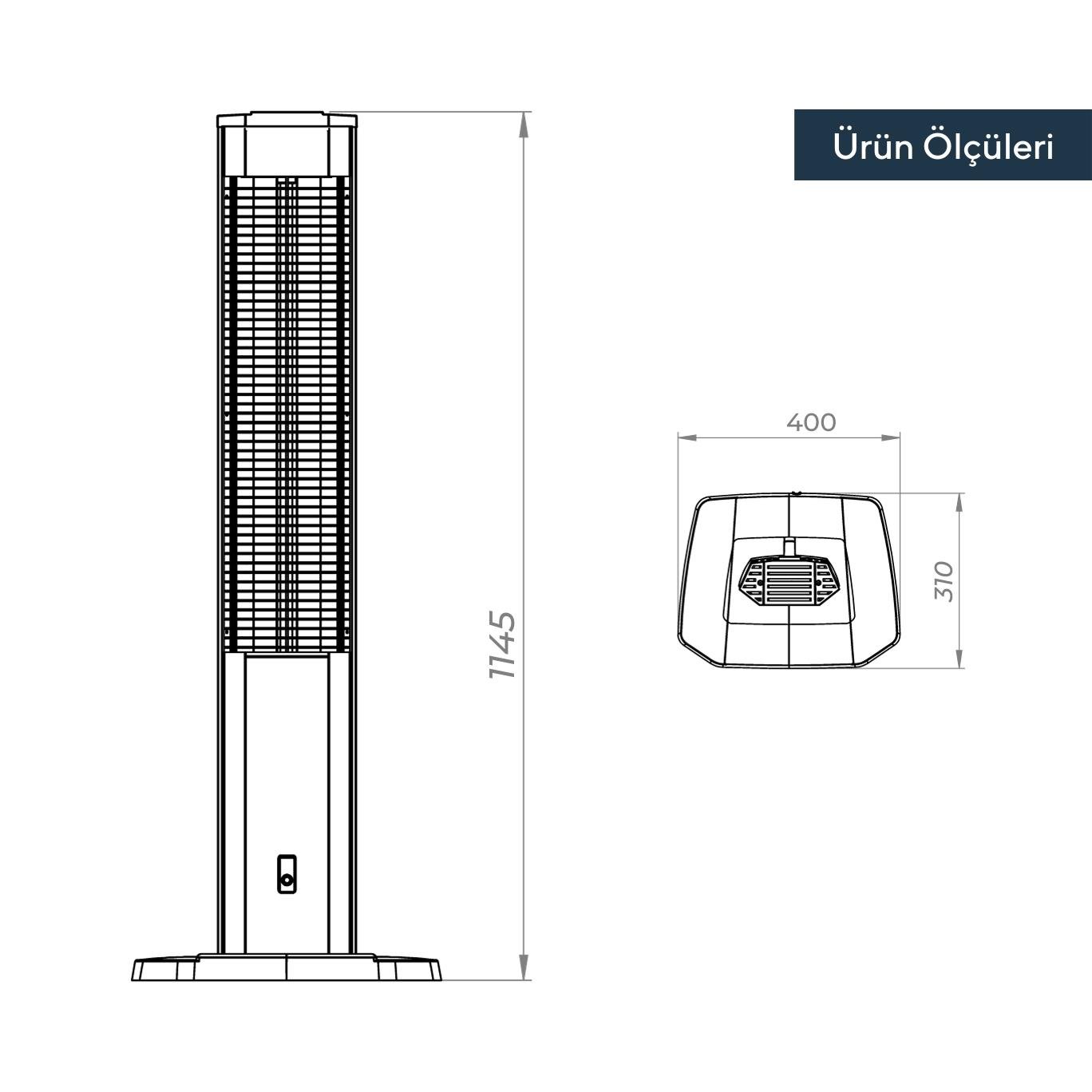 Kumtel Uzaktan Kumandalı Orbit Kule Isıtıcı MHR-1200