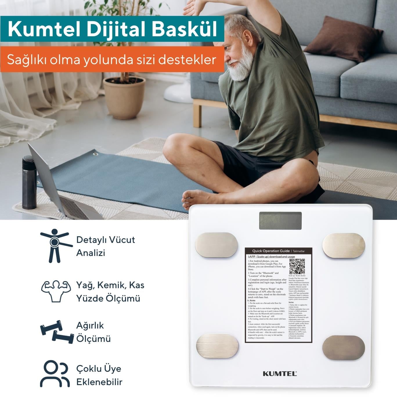 Kumtel Dijital Akıllı Baskül HDB-01