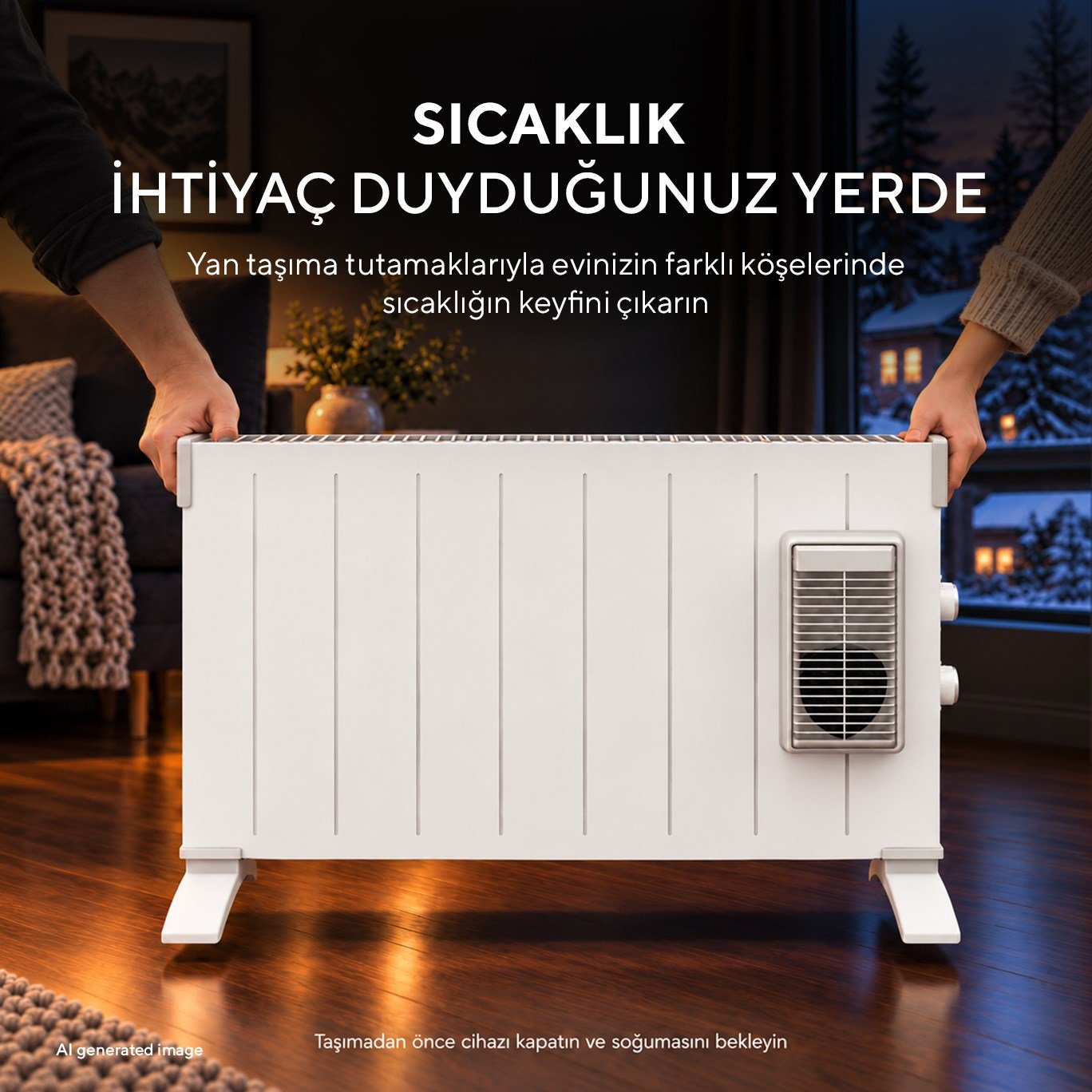 Kumtel 2000 W 3 Kademeli Termostatlı Fanlı Beyaz Konvektör Isıtıcı HC-2948