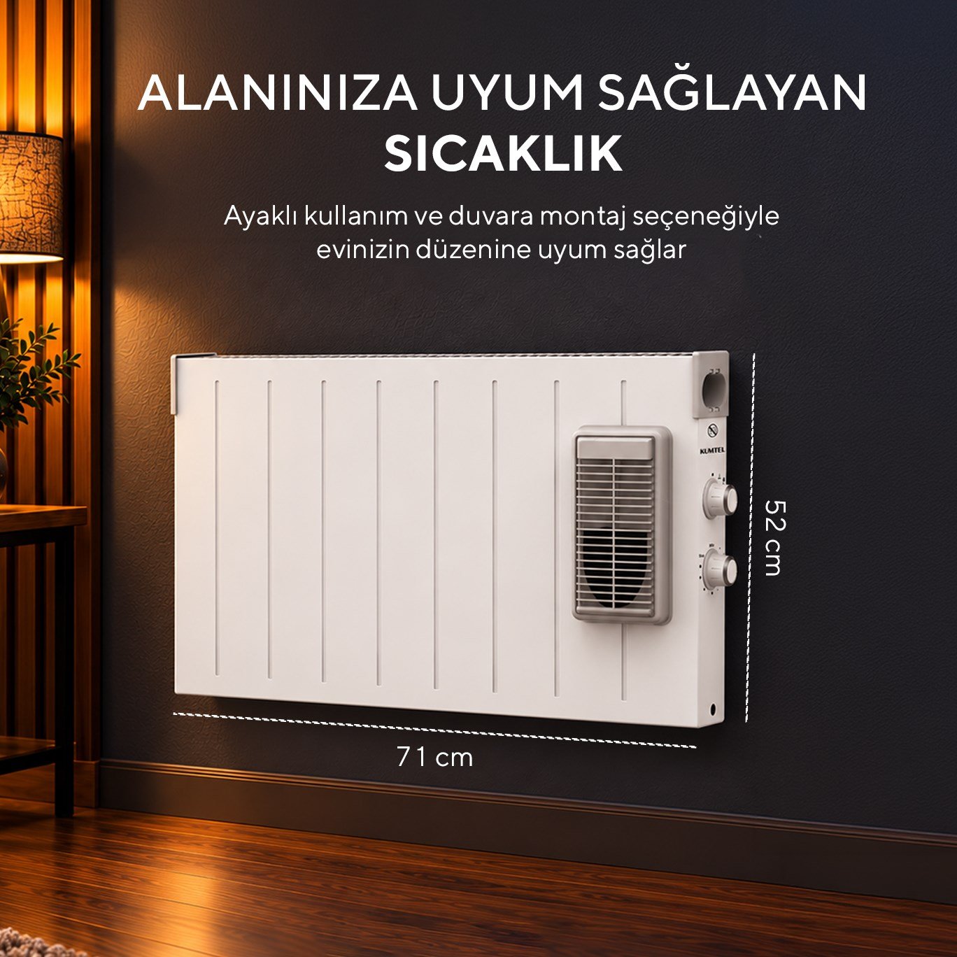 Kumtel 2000 W 3 Kademeli Termostatlı Fanlı Beyaz Konvektör Isıtıcı HC-2948