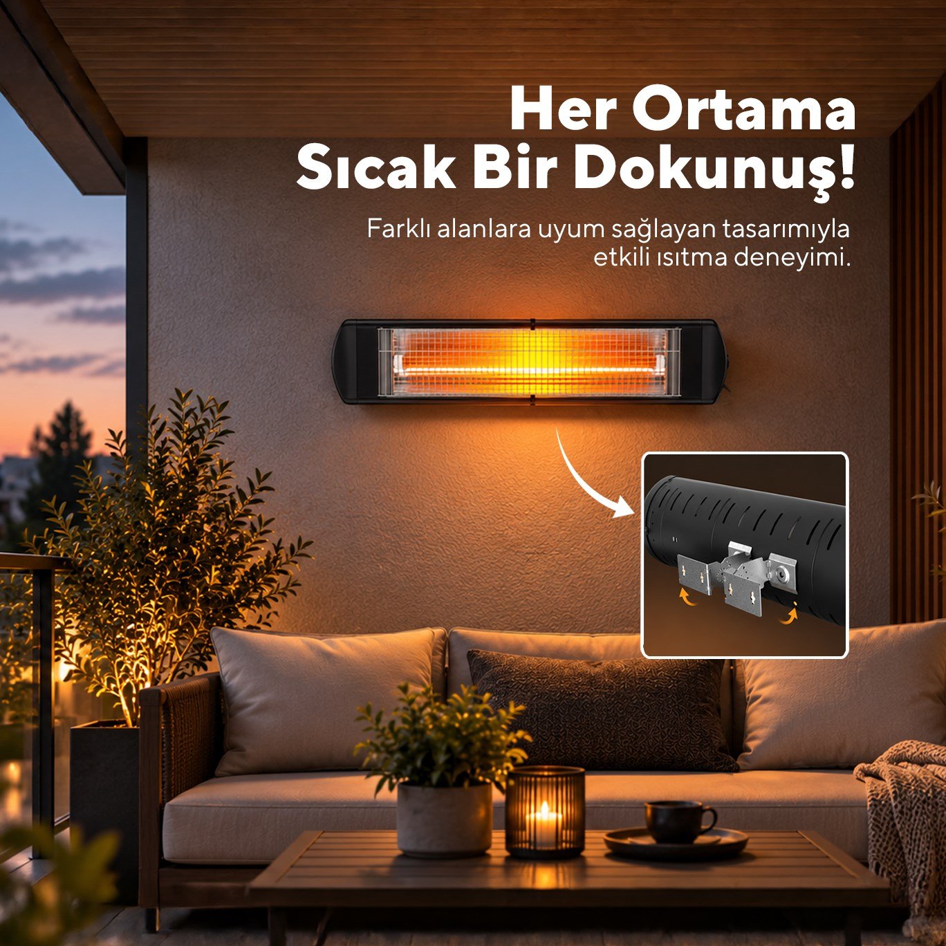 Kumtel 2300 W Termostatlı Duvar Tipi Infrared Elektrikli Isıtıcı EX-23