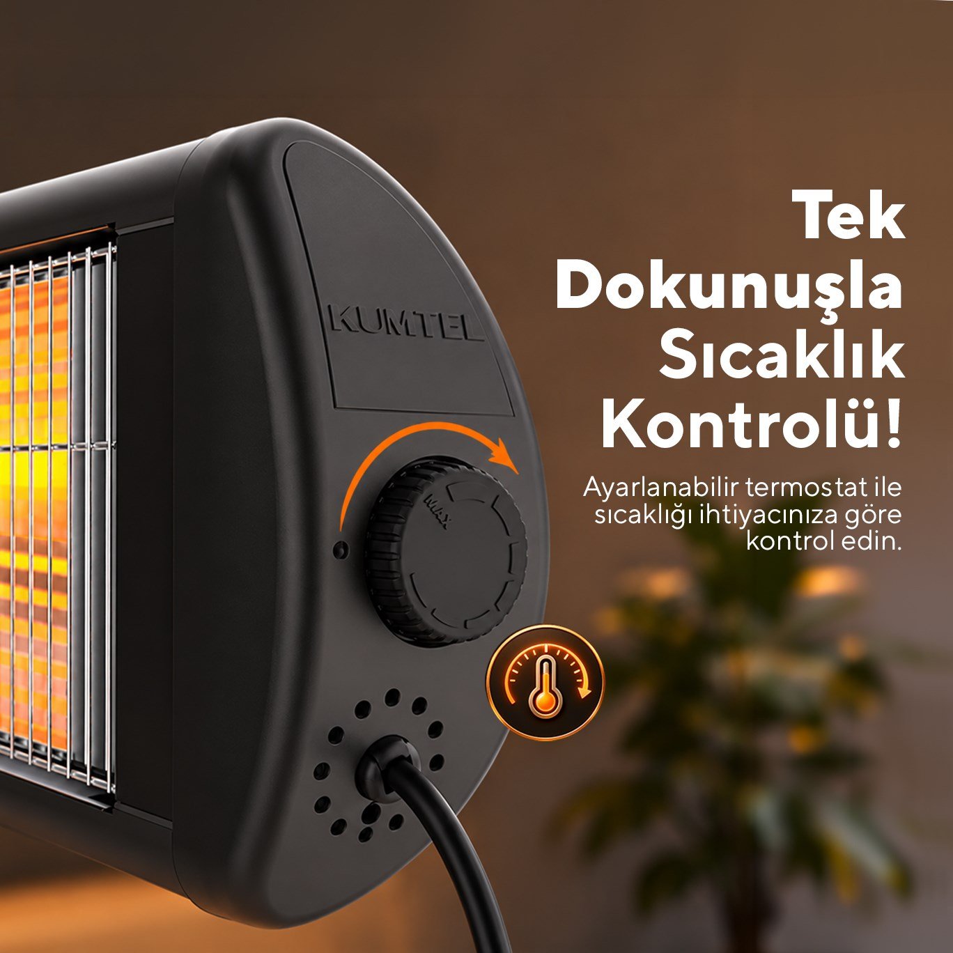 Kumtel 2500 W Termostatlı Duvar Tipi Infrared Elektrikli Isıtıcı EX-25