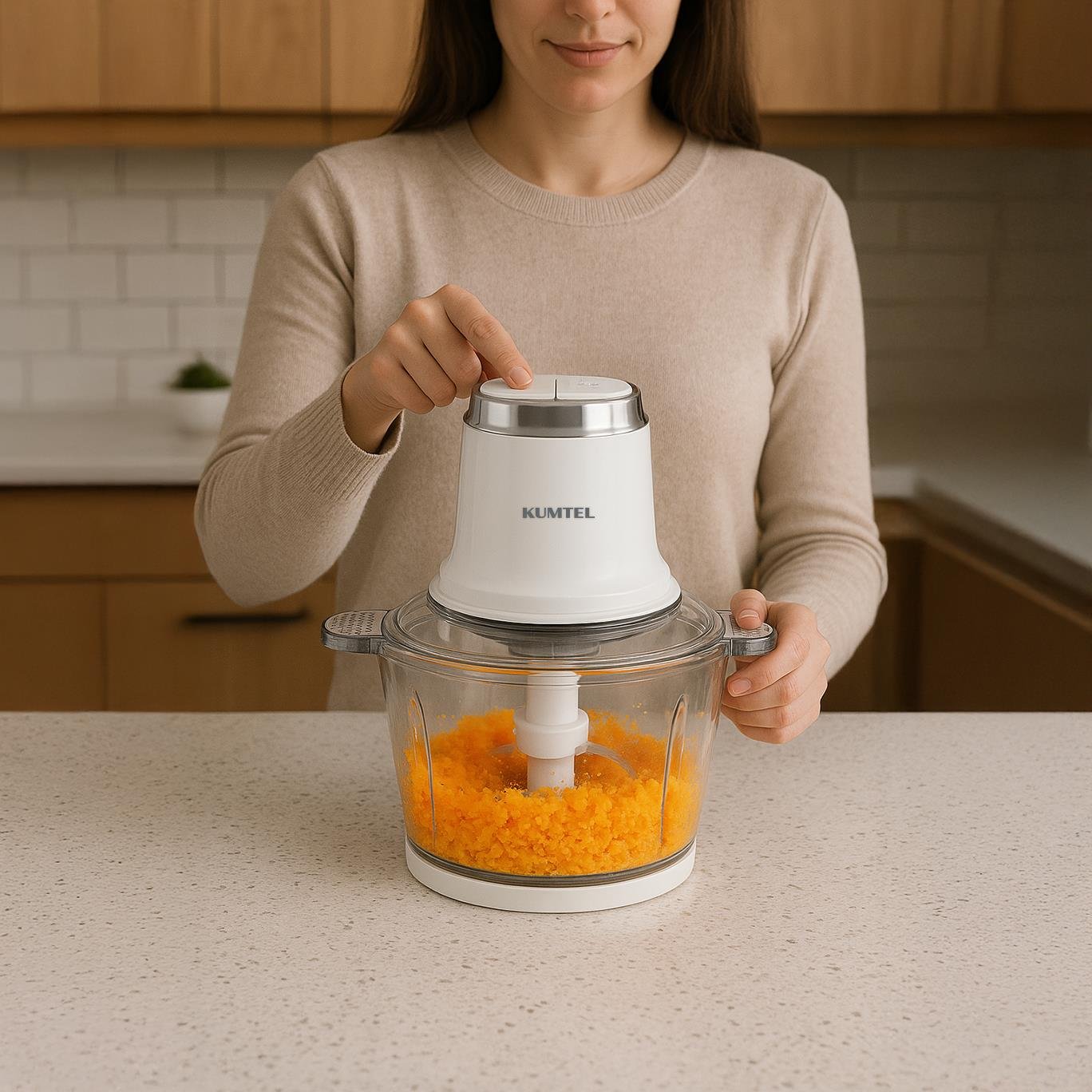 Kumtel 2in1 Çok Amaçlı Cam Ve Çelik Hazneli Doğrayıcı HCH-21