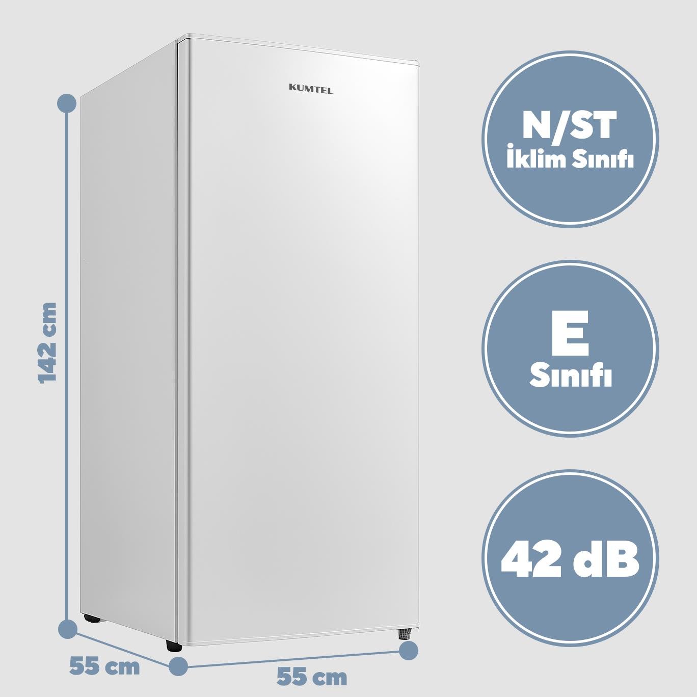 KUMTEL 5 Çekmeceli  Dikey Derin Dondurucu 160L HFR-160