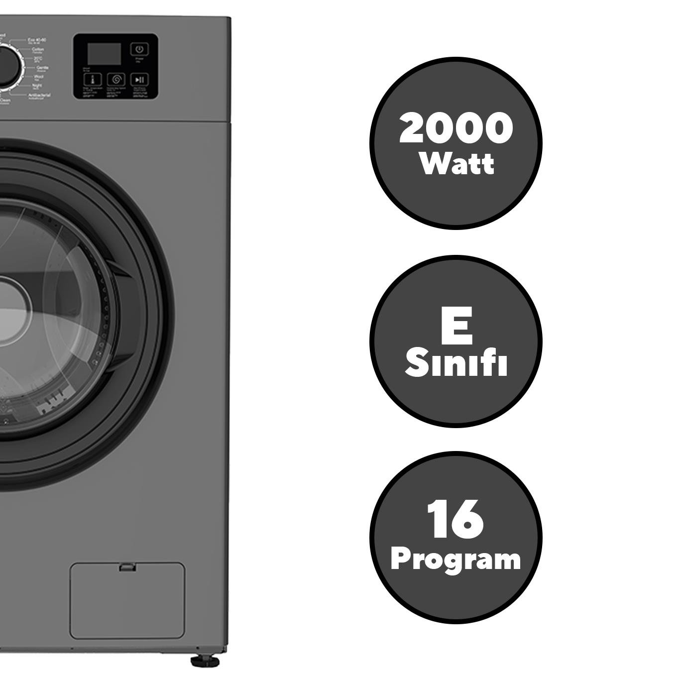 Kumtel 6kg Gri Çamaşır Makinesi HW6MAC-02