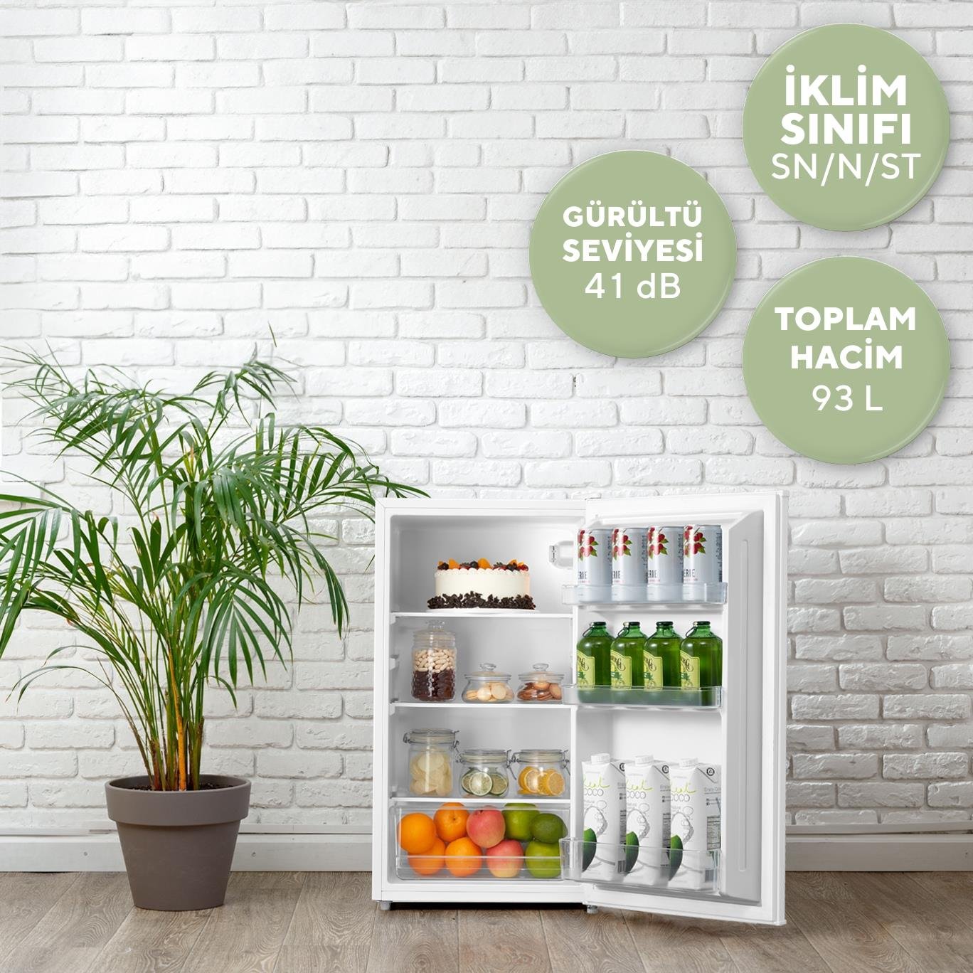 Kumtel 93 L Beyaz Büro Tipi Mini Buzdolabı HMB-100