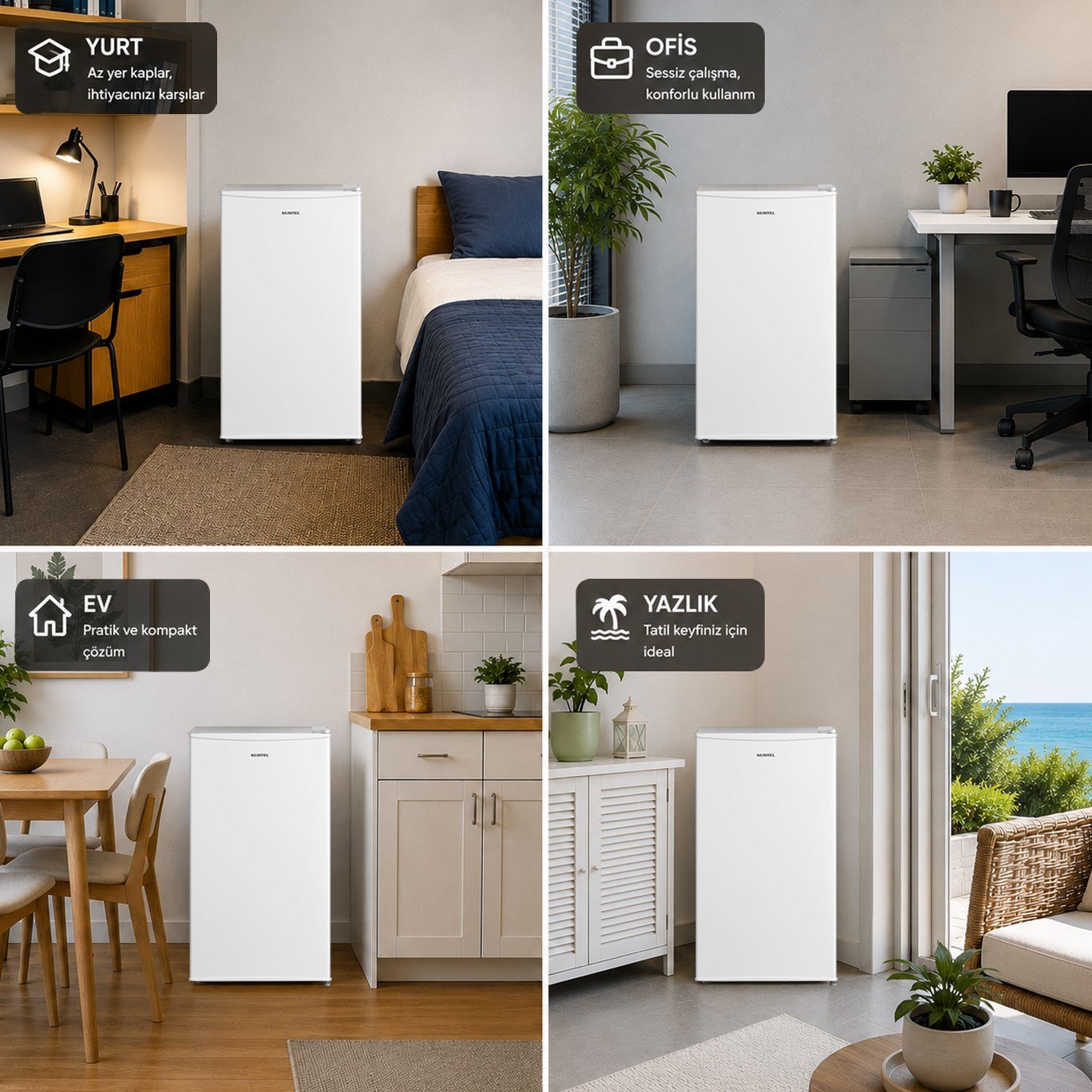 KUMTEL 93L Beyaz Büro Tipi Buzdolabı HMB-110