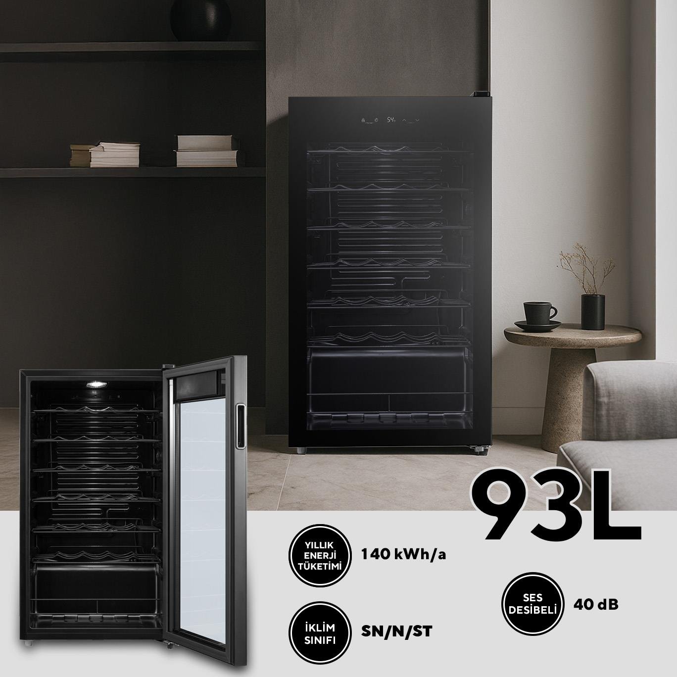 Kumtel 93L İçecek Soğutucu Minibar HMB-93