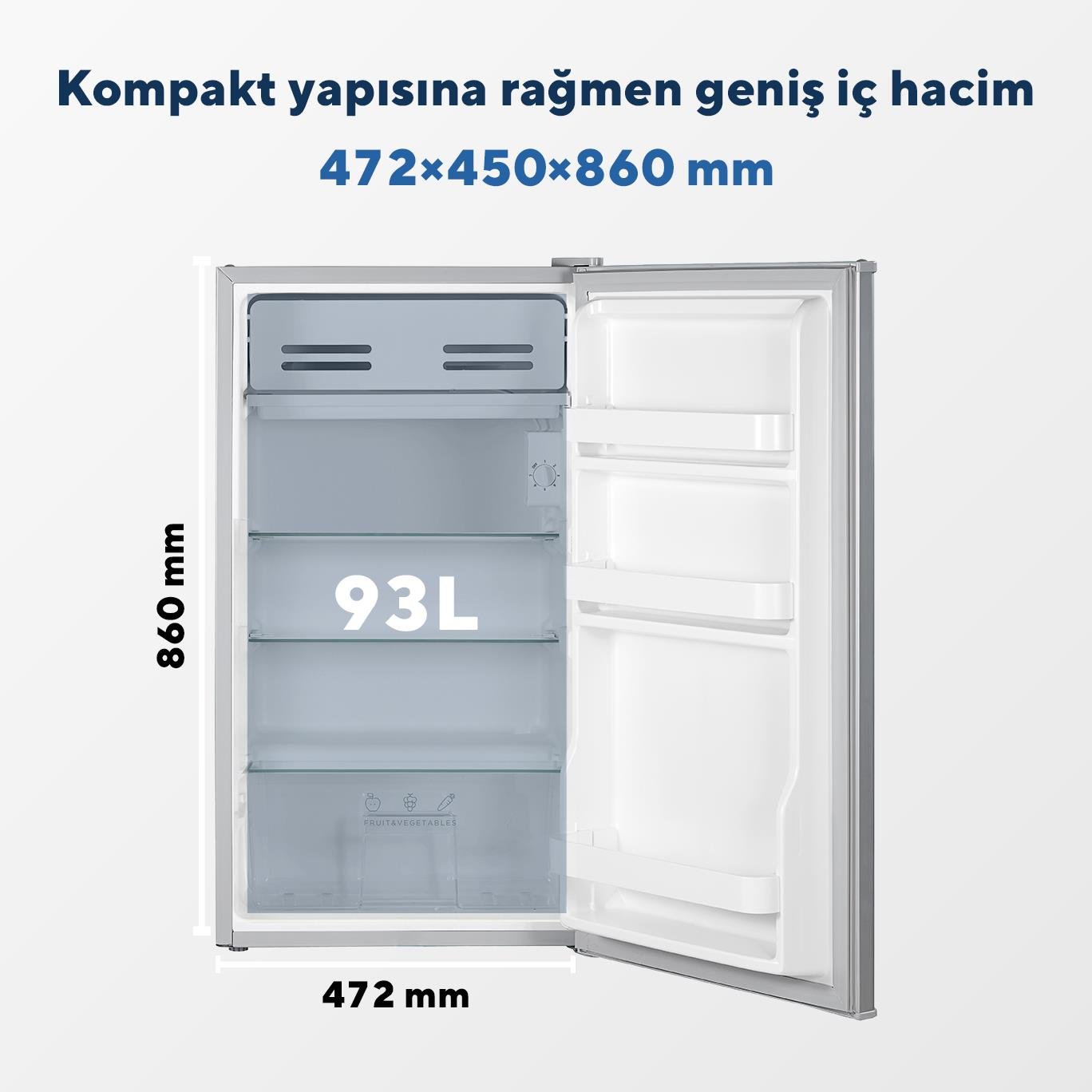 KUMTEL 93L Silver Büro Tipi Buzdolabı HMB-110