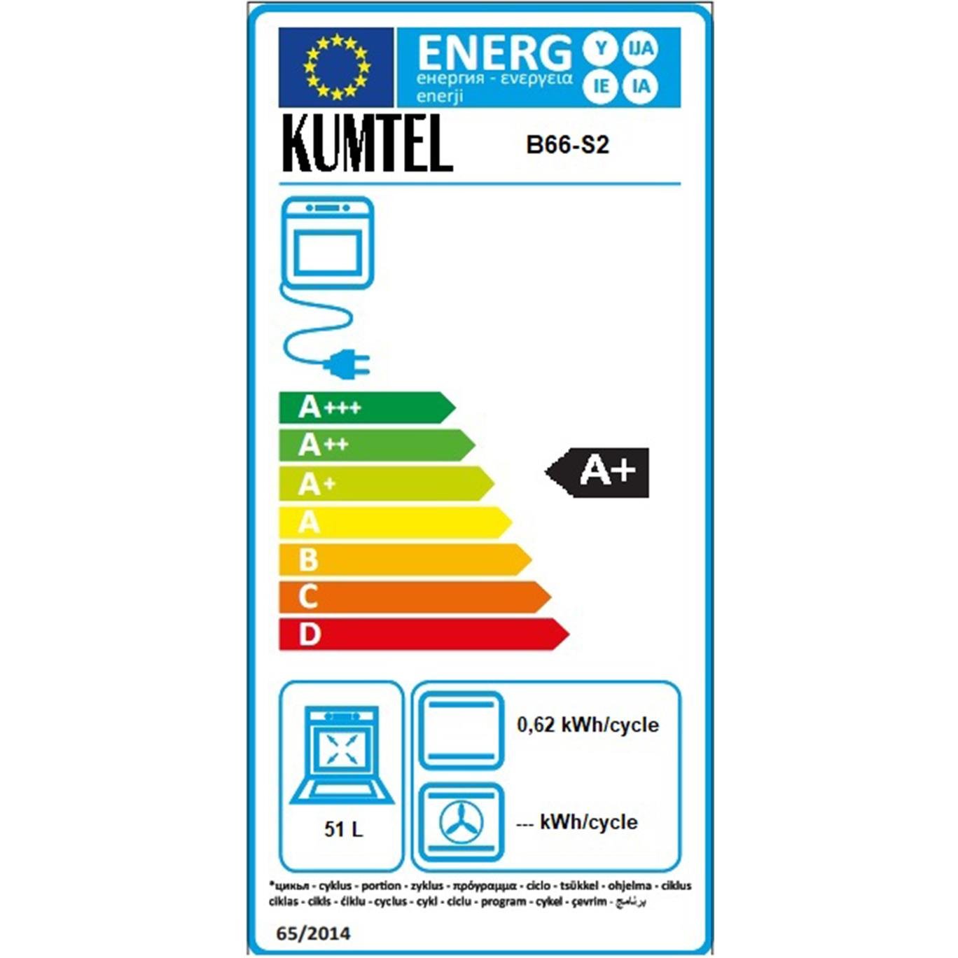 Kumtel Antrasit (Gri) Cam Ankastre Fırın B66-S2 MT