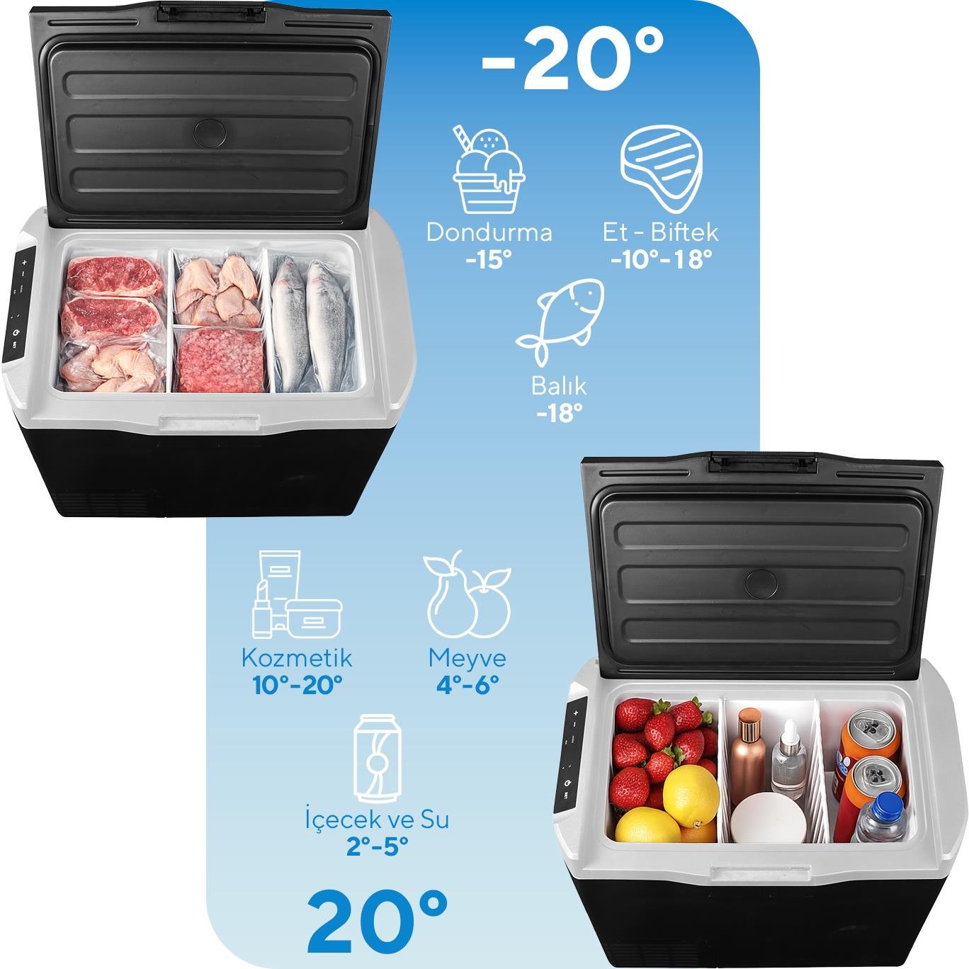 Kumtel Araç ve Ev Tipi Taşınabilir 37 L Buzdolabı HCAR-01