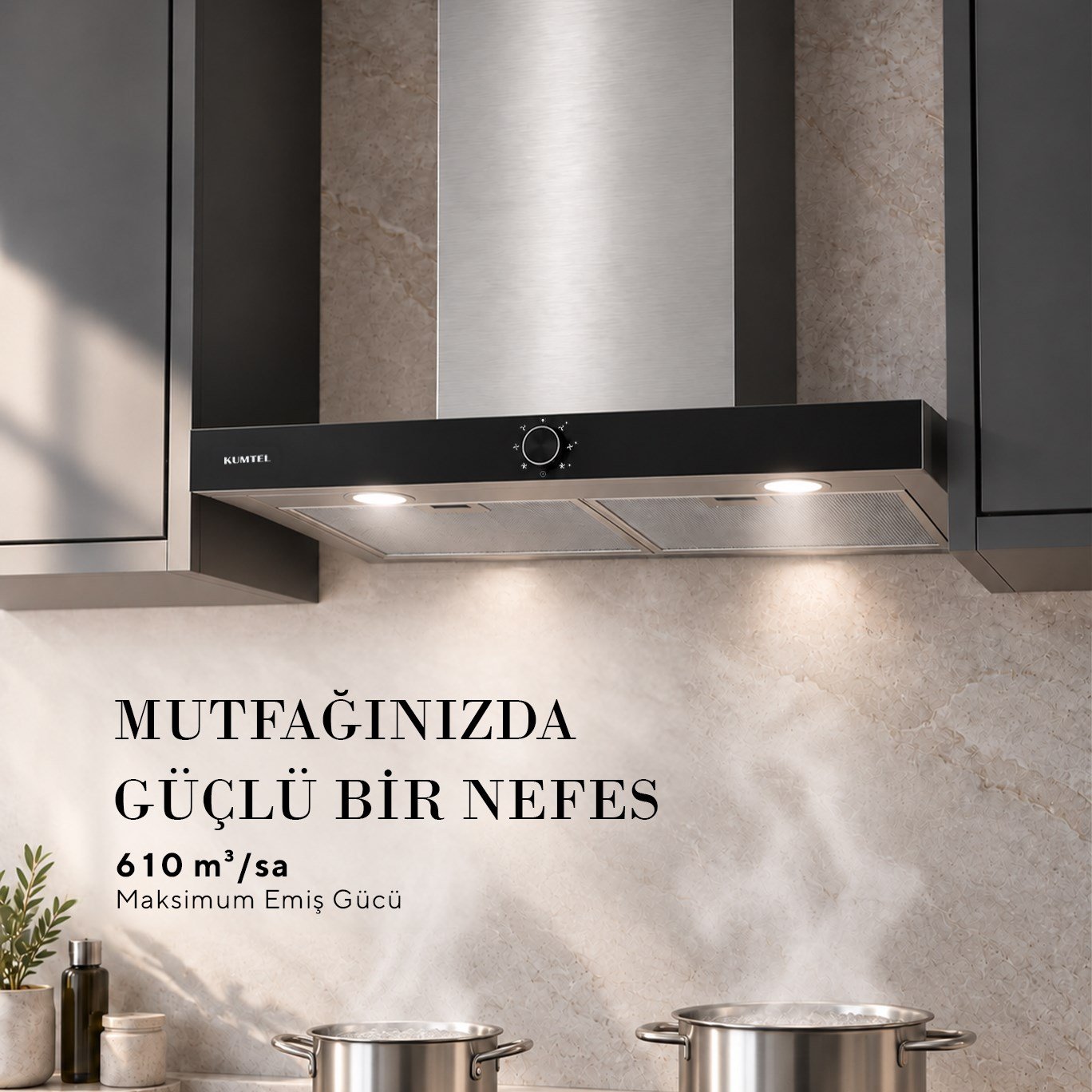Kumtel Armany 60 cm İnox Davlumbaz