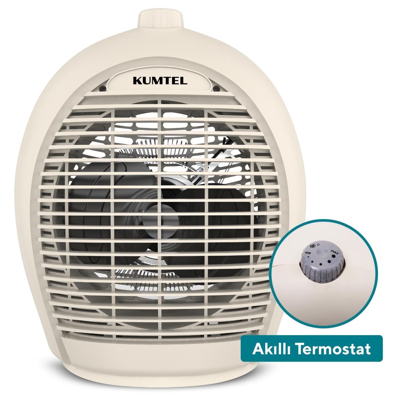 Kumtel Bej Fanlı Isıtıcı Termostatlı 2000 W LX-6331 