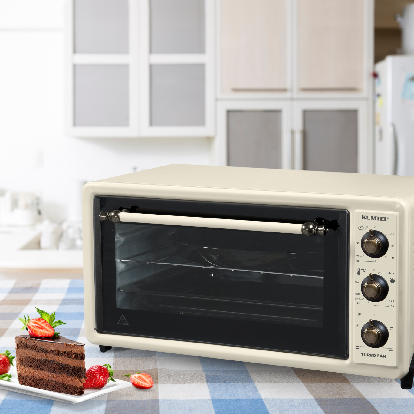 Kumtel Bej Rustik Turbo 40 Litre Mini Fırın LX-3525