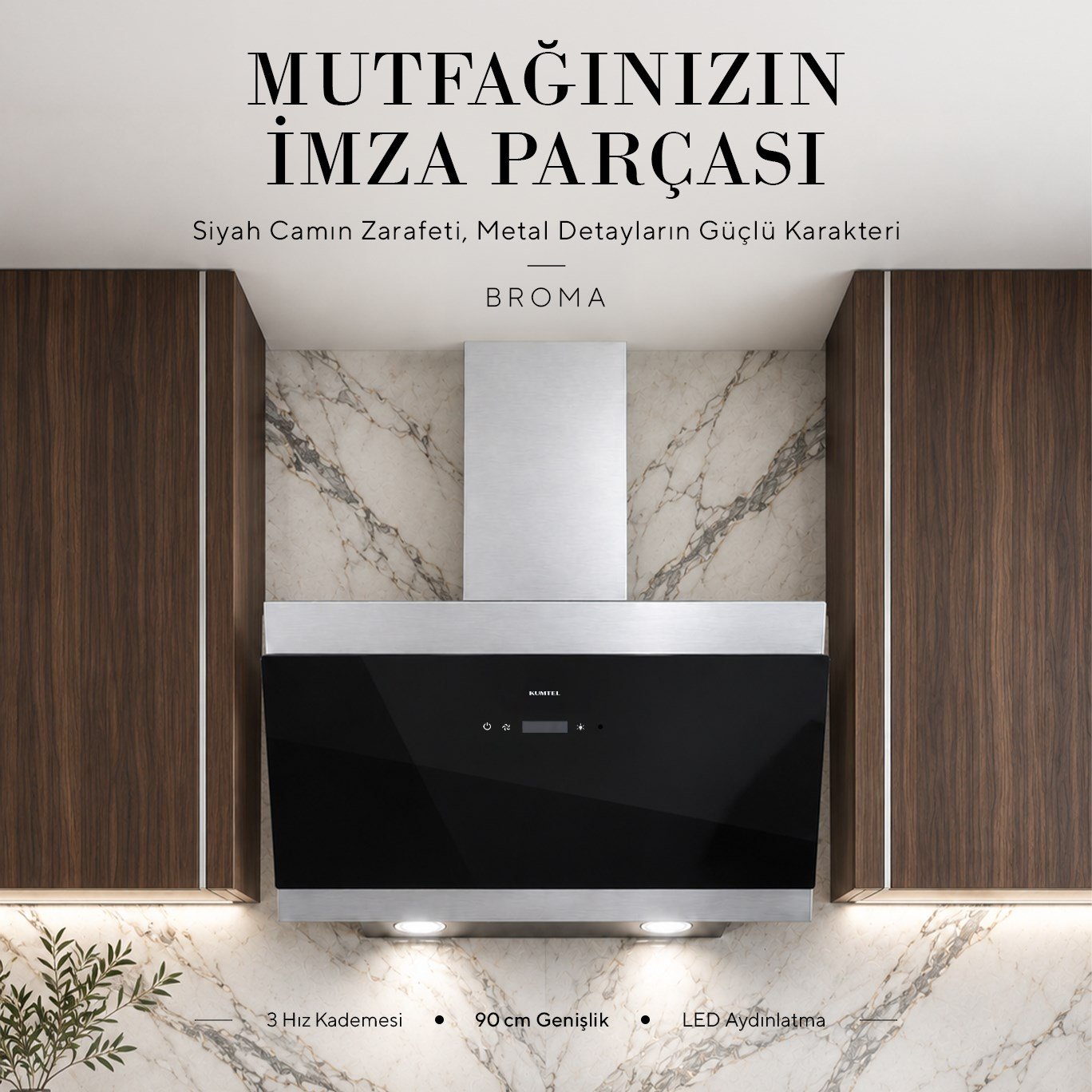 Kumtel Broma 90 Cm Davlumbaz