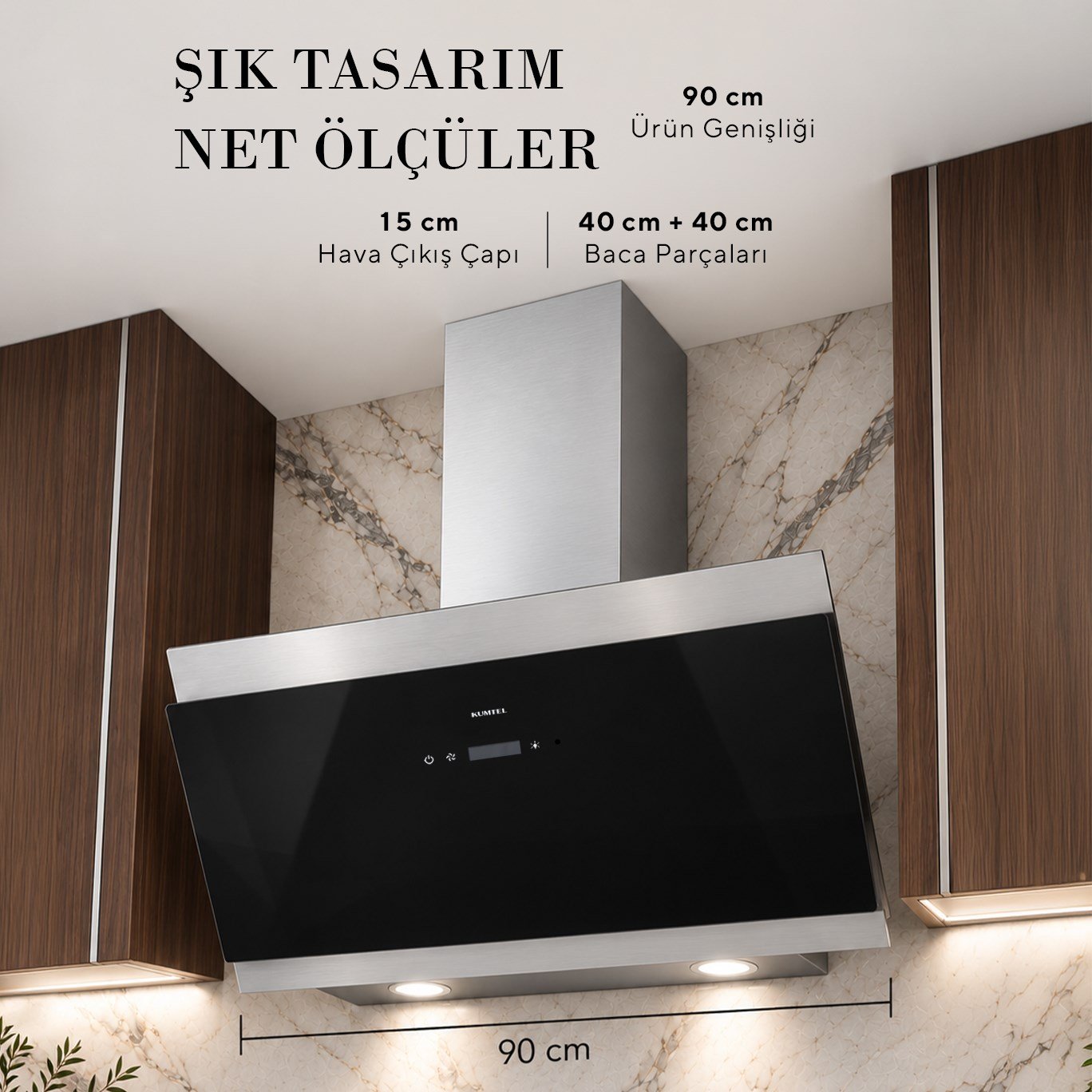 Kumtel Broma 90 Cm Davlumbaz