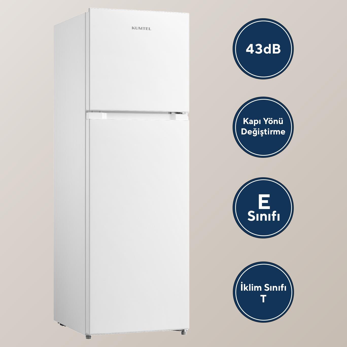 Kumtel Çift Kapılı No Frost Buzdolabı 266L HTMF-270