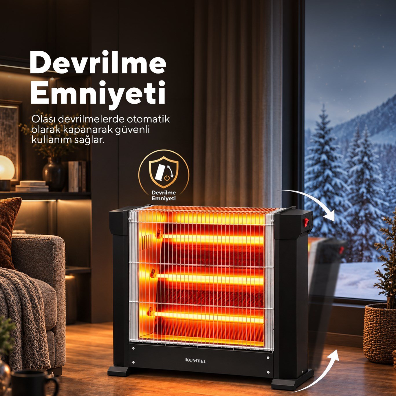 Kumtel Çift Taraflı Isıtıcı 1800 W KS-2740