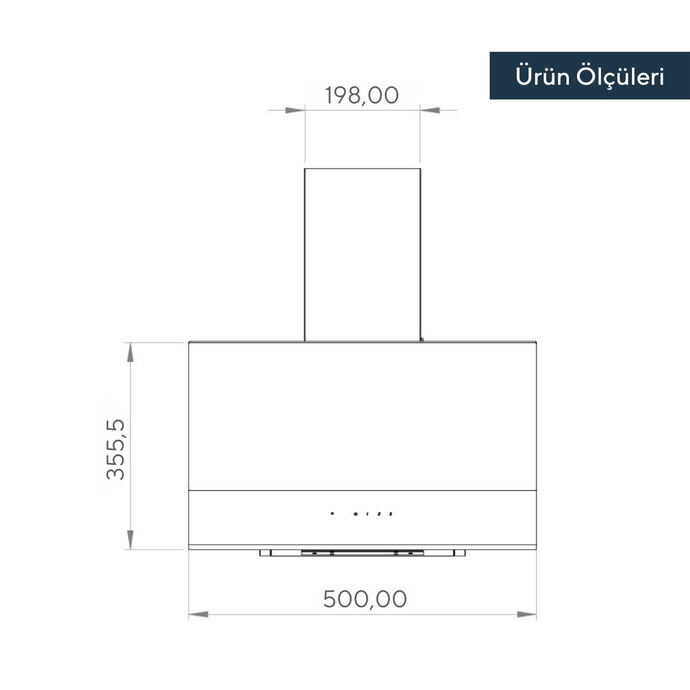 Kumtel DA6-895 Siyah Dokunmatik Cam Davlumbaz 50 cm