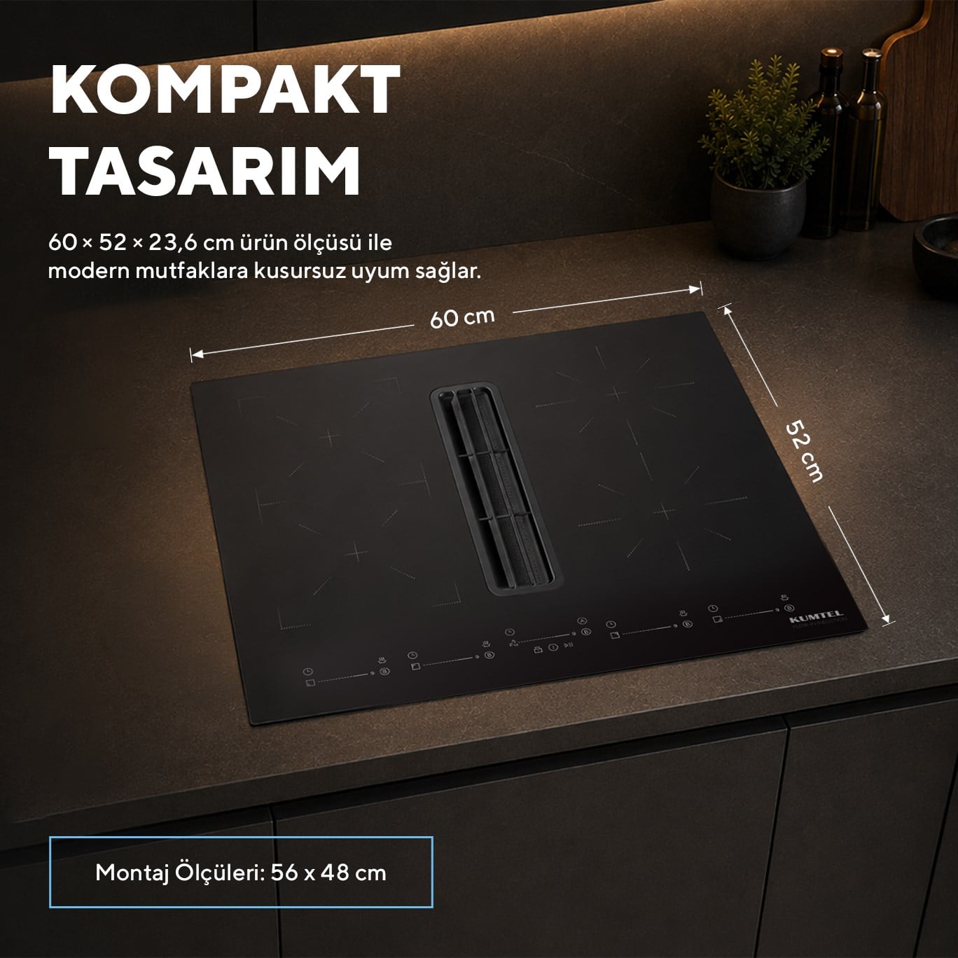 Kumtel Davlumbaz Entegreli İndüksiyon Ocak HFLOW-6074