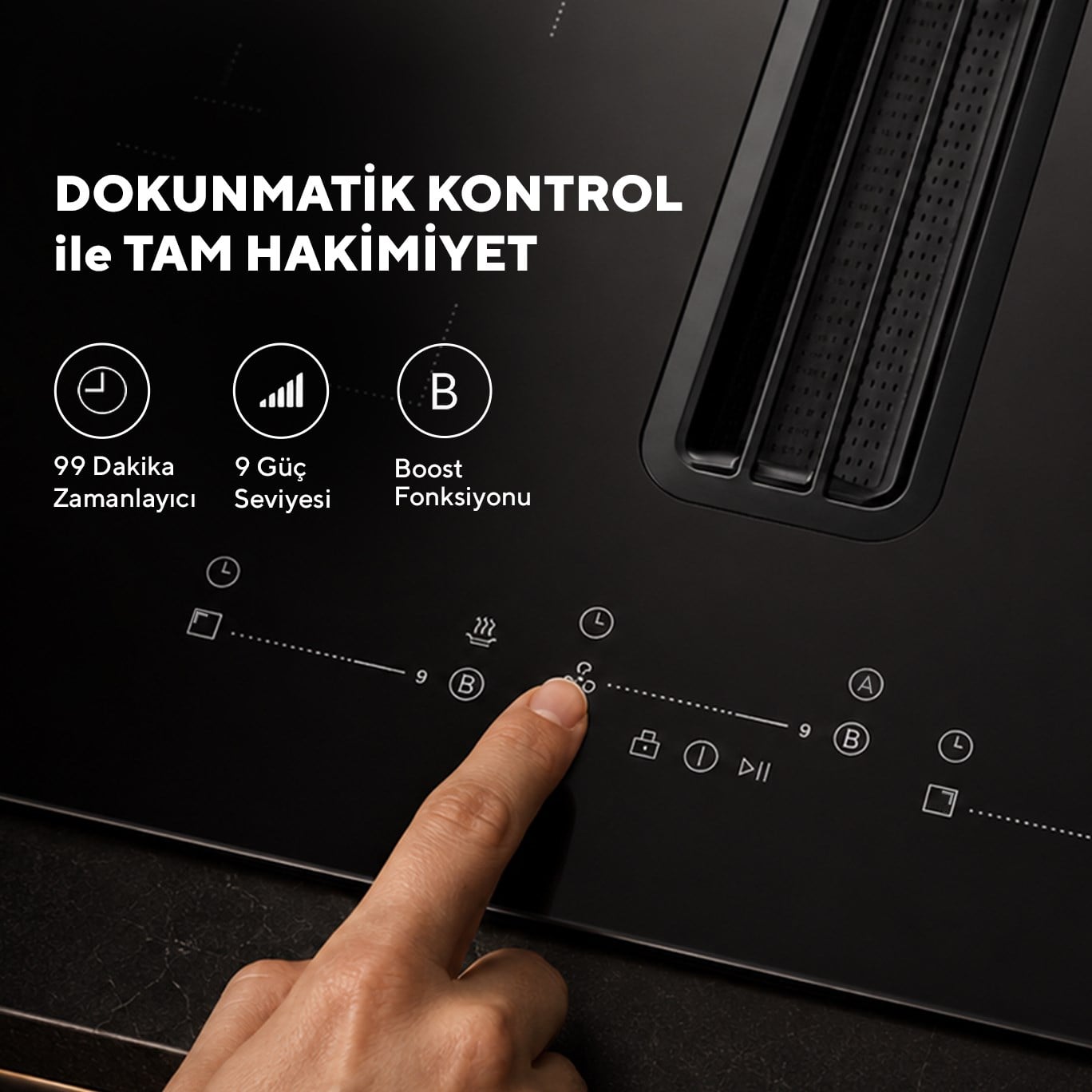 Kumtel Davlumbaz Entegreli İndüksiyon Ocak HFLOW-6074