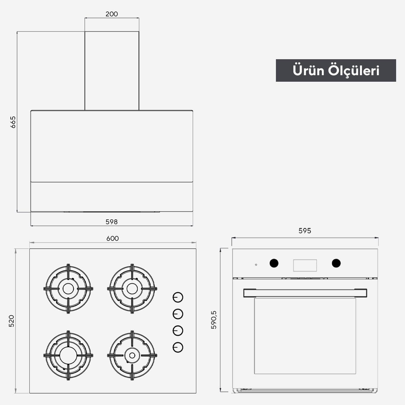Kumtel Digital Plus 15 Programlı Ankastre Set - Siyah