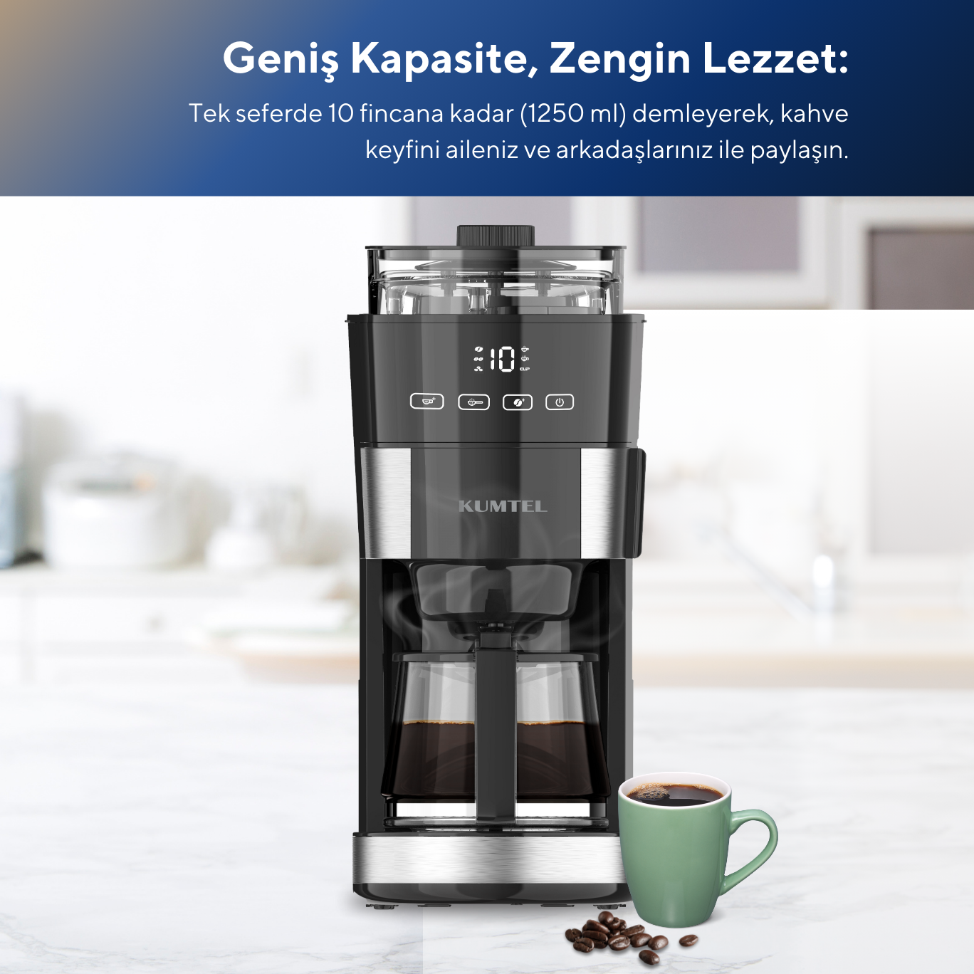 Kumtel Dijital Filtre Kahve Makinesi HFCM-02