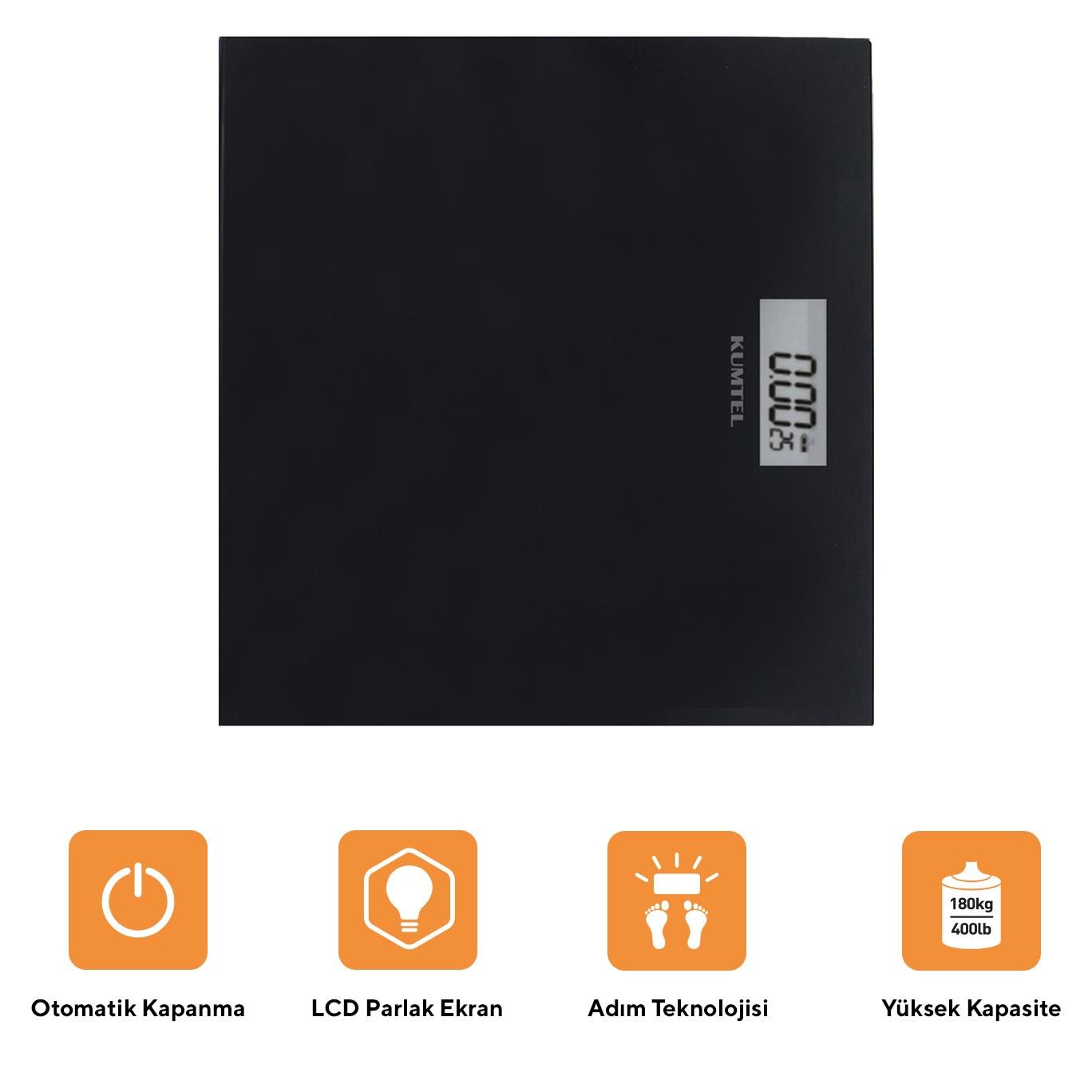 Kumtel Dijital LCD Ekranlı Dijital Tartı - Cam Baskül HDB-03