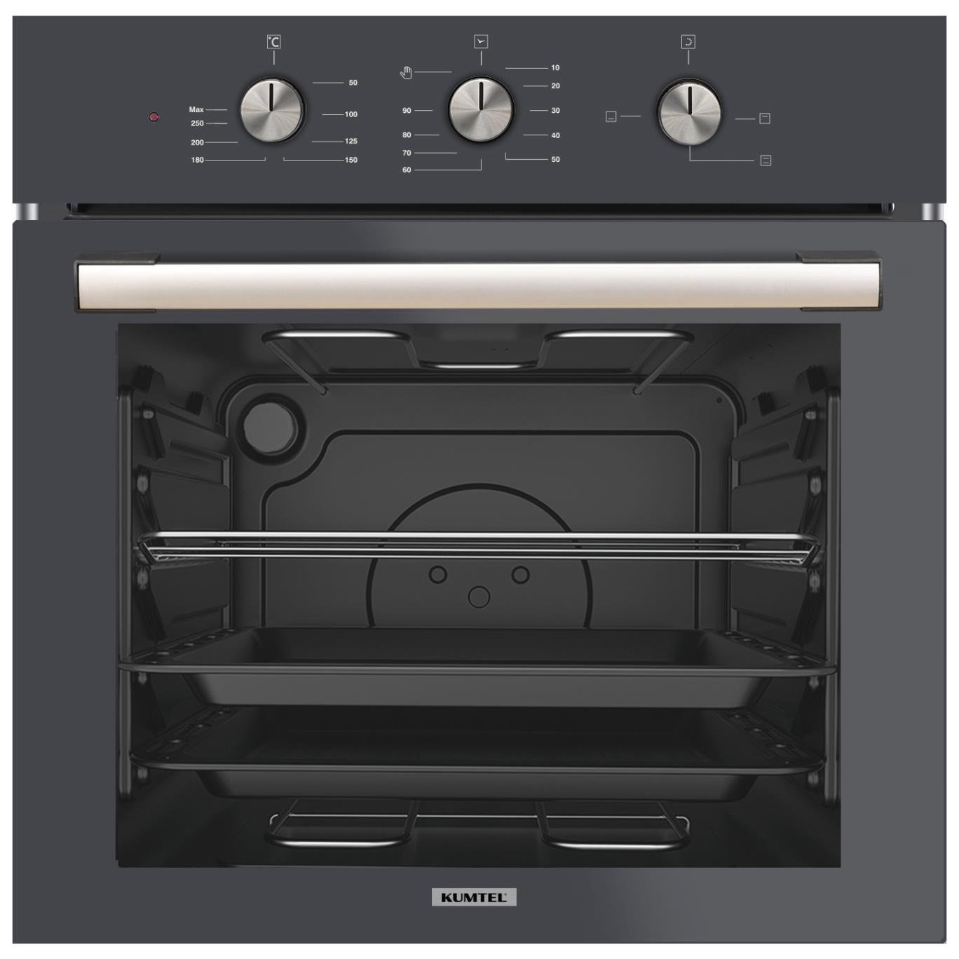 Kumtel Dizayn Antrasit (Gri) Cam Ankastre Set