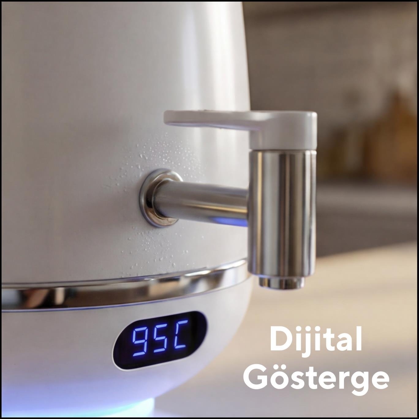 Kumtel Elektrikli Isı Ayarlanabilir Dijital Semaver HSAM-01