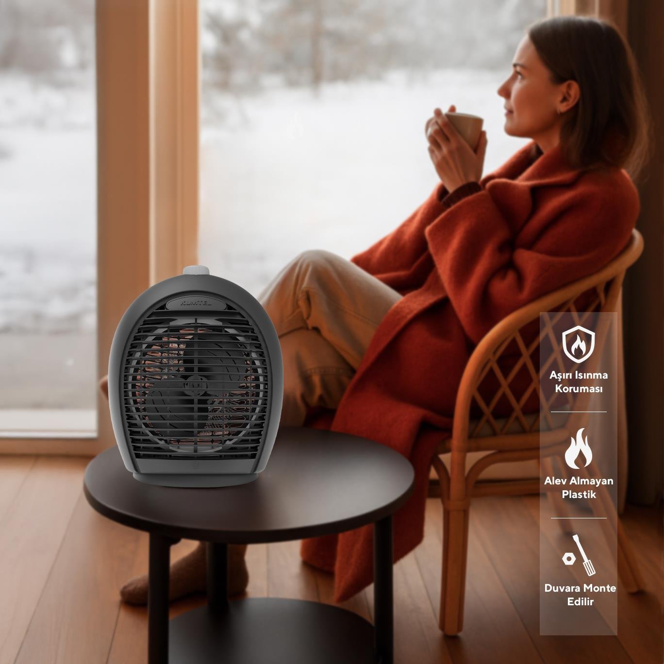 Kumtel Fanlı Isıtıcı 2000 W LX-6331 Füme