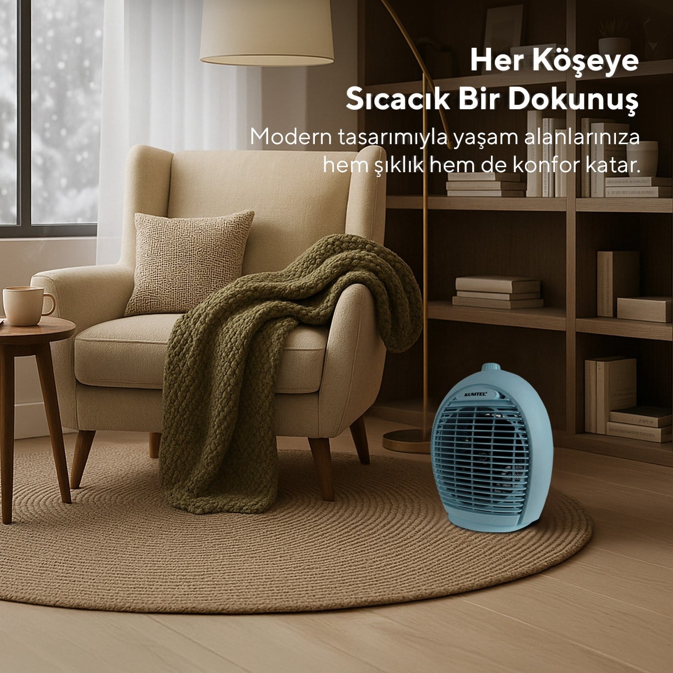 Kumtel Fanlı Isıtıcı 2000 W LX-6331 Mavi